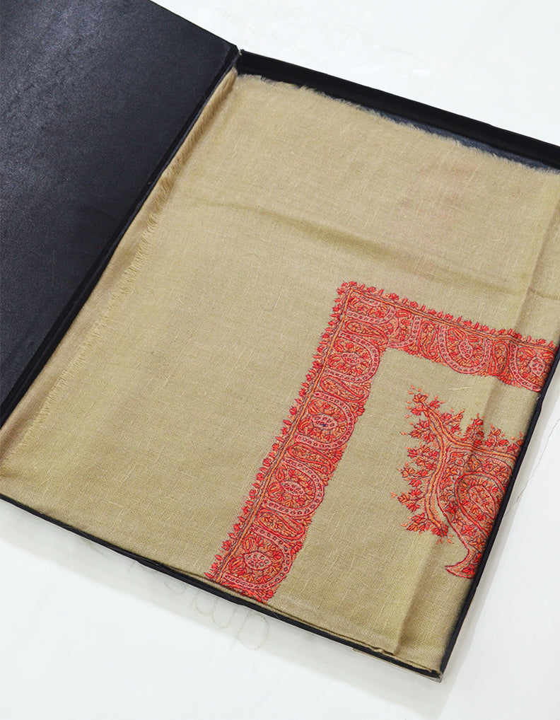 Mussar Rumaal Small Naqsha Natural Brown RS00252