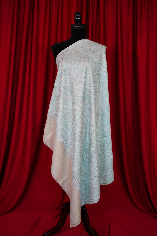 light natural GI jamma embroidery pashmina shawl 0002