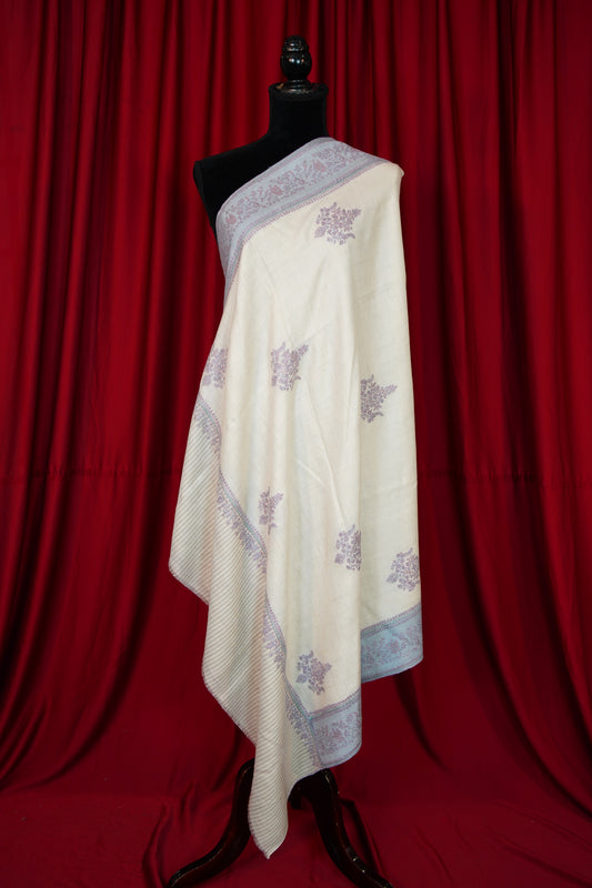 white GI butis embroidery pashmina shawl 0004