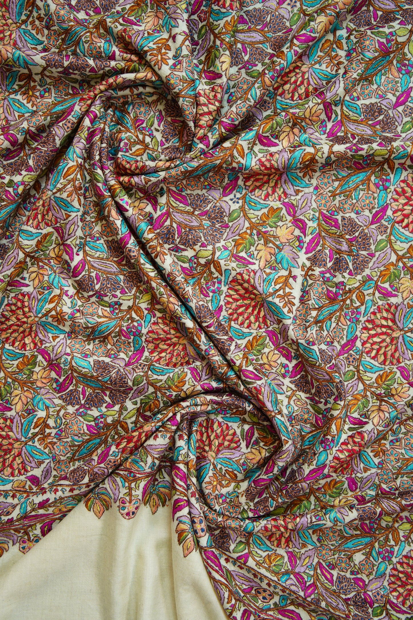 creamy white GI jamma embroidery pashmina shawl 0005