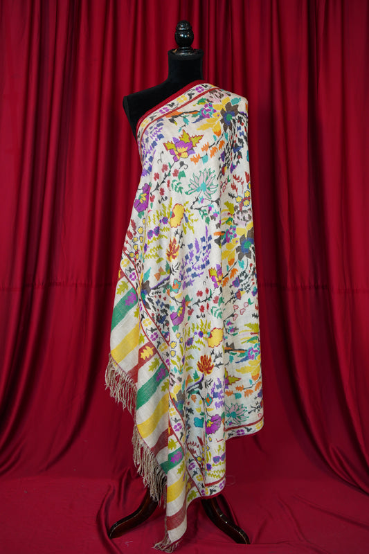 multi-coloured GI kani jamma pashmina shawl 0010