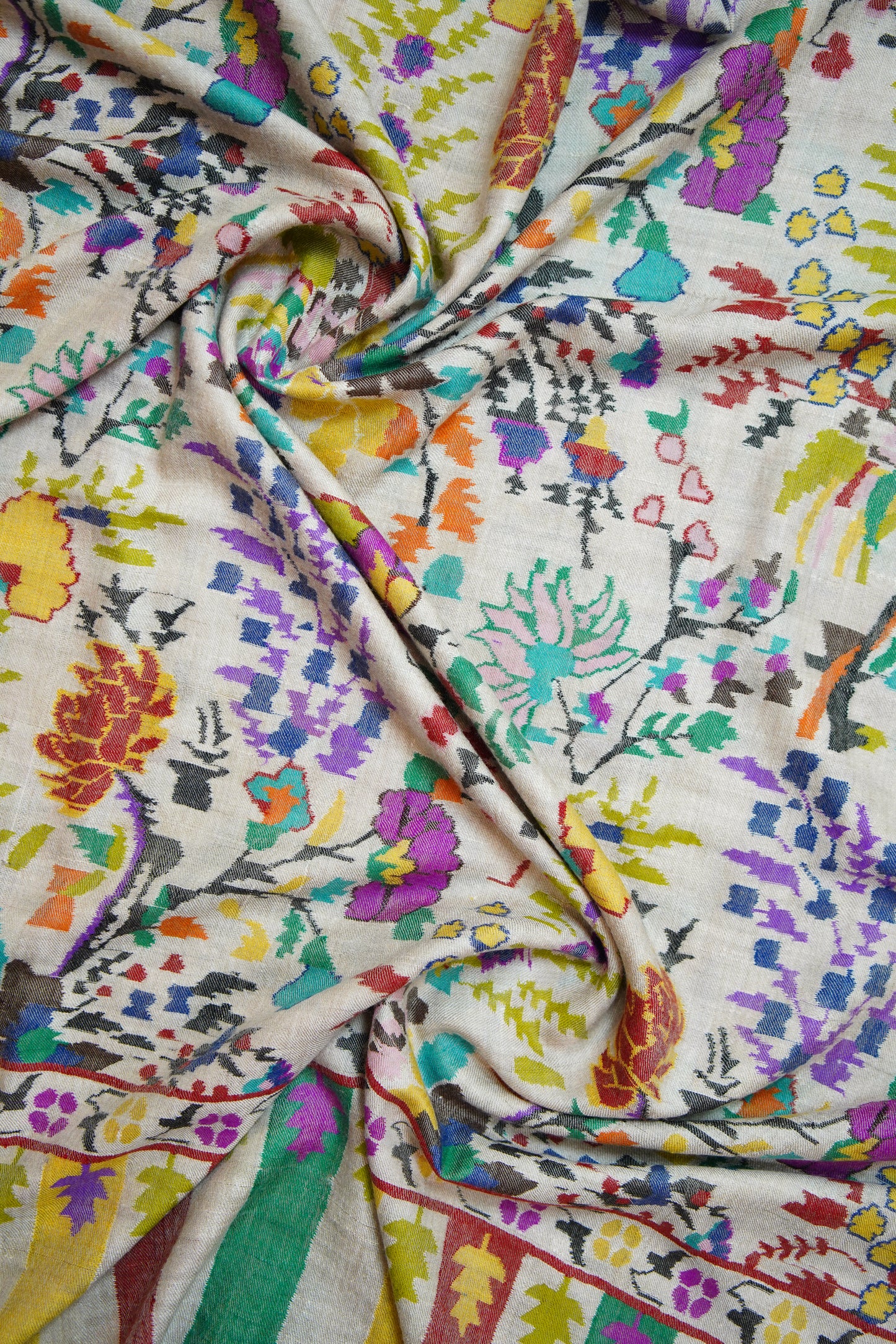 multi-coloured GI kani jamma pashmina shawl 0010