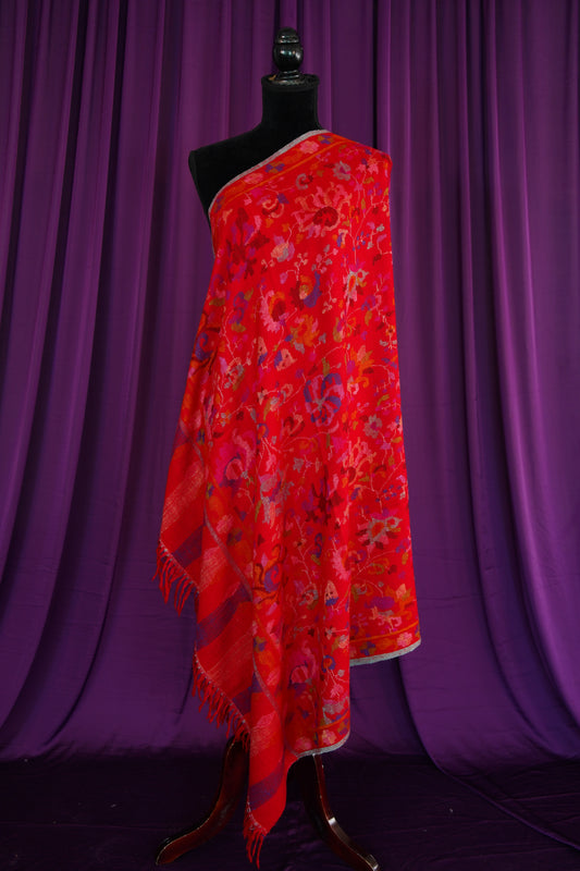red GI kani jamma pashmina shawl 0012