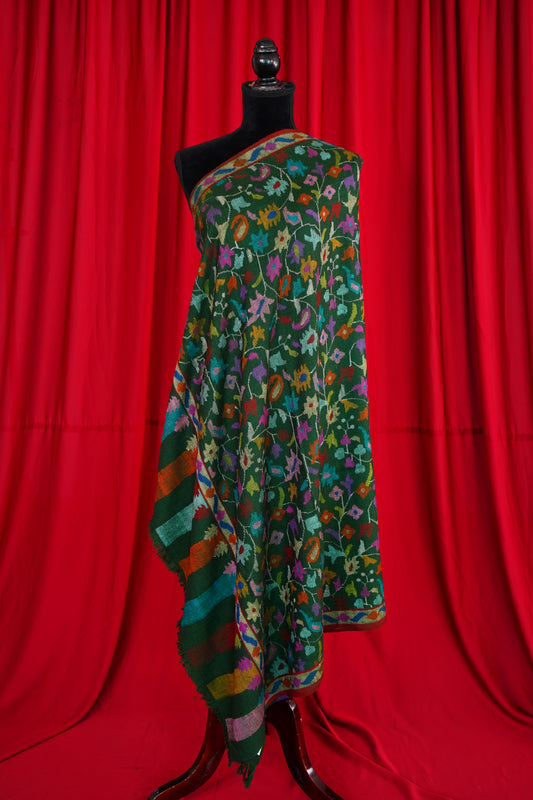 green GI kani jamma pashmina shawl 0014