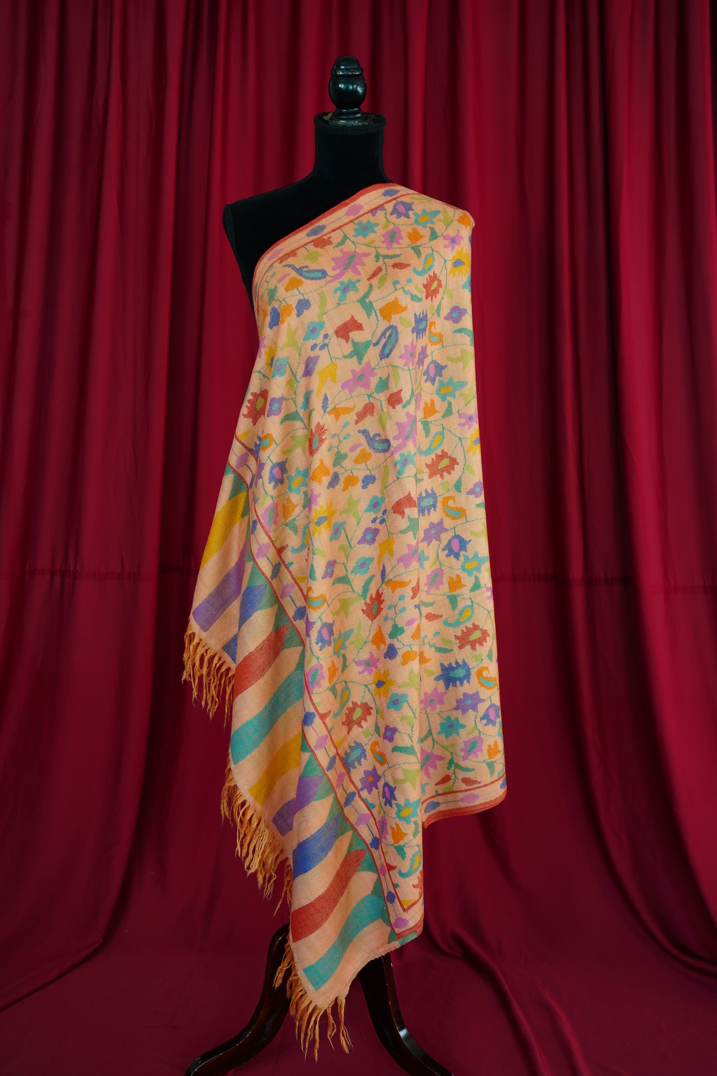 apricot GI kani jamma pashmina shawl 0015