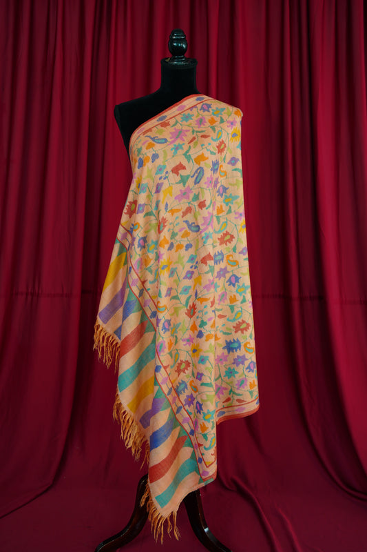 apricot GI kani jamma pashmina shawl 0015