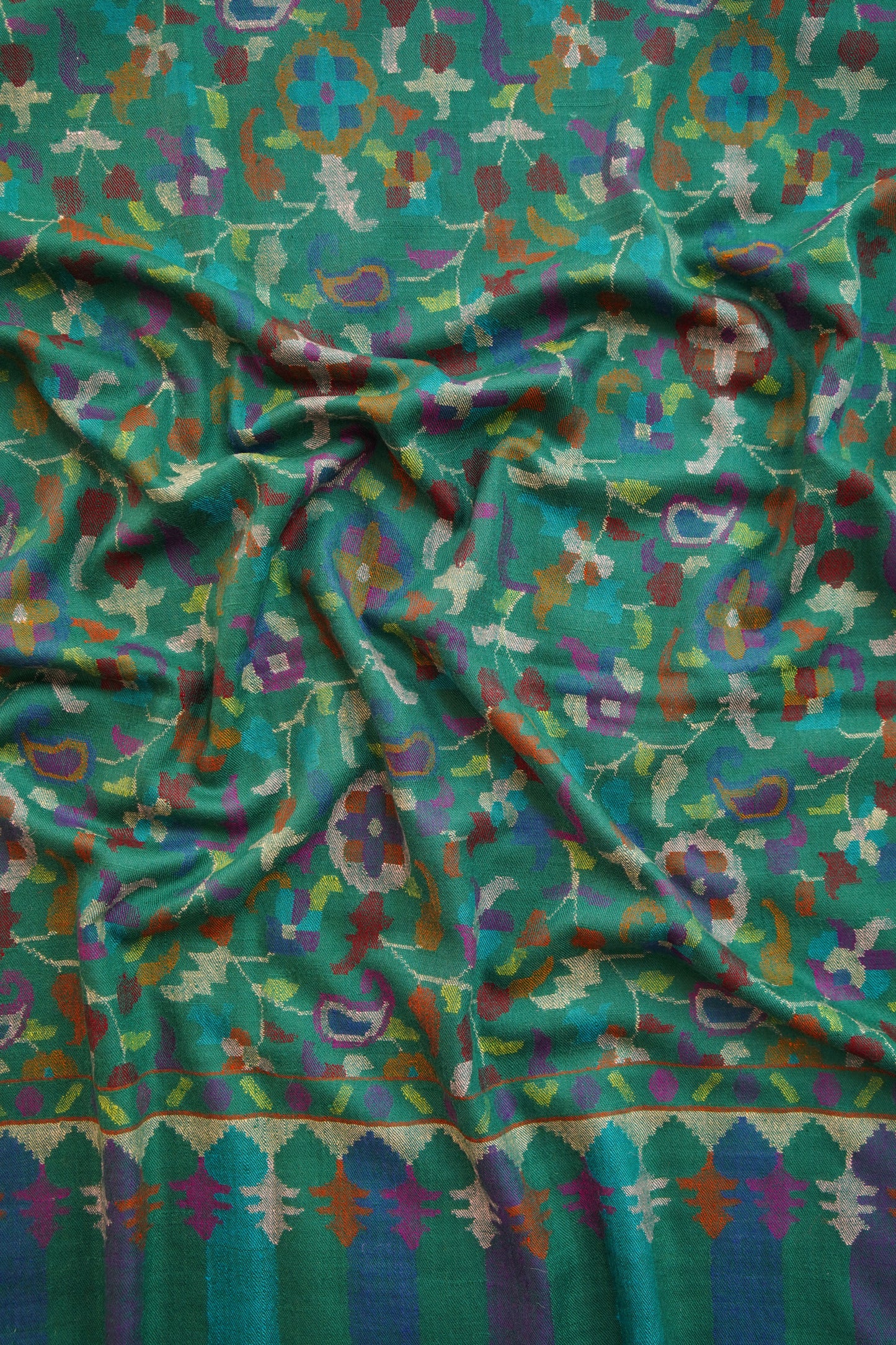 light bottle green GI kani jamma pashmina shawl 0016