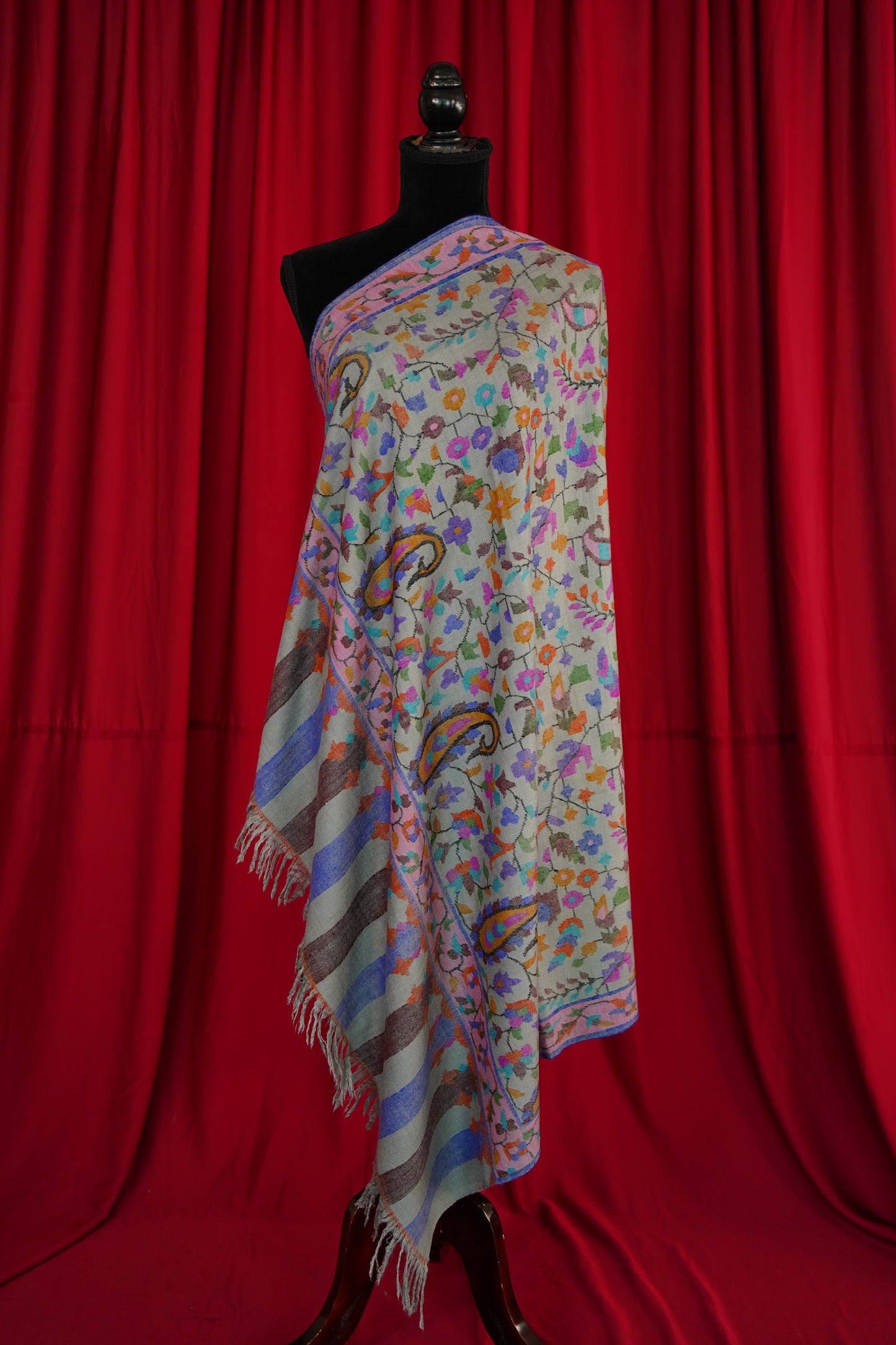 pigeon blue handspun GI kani jamma pashmina shawl 0018