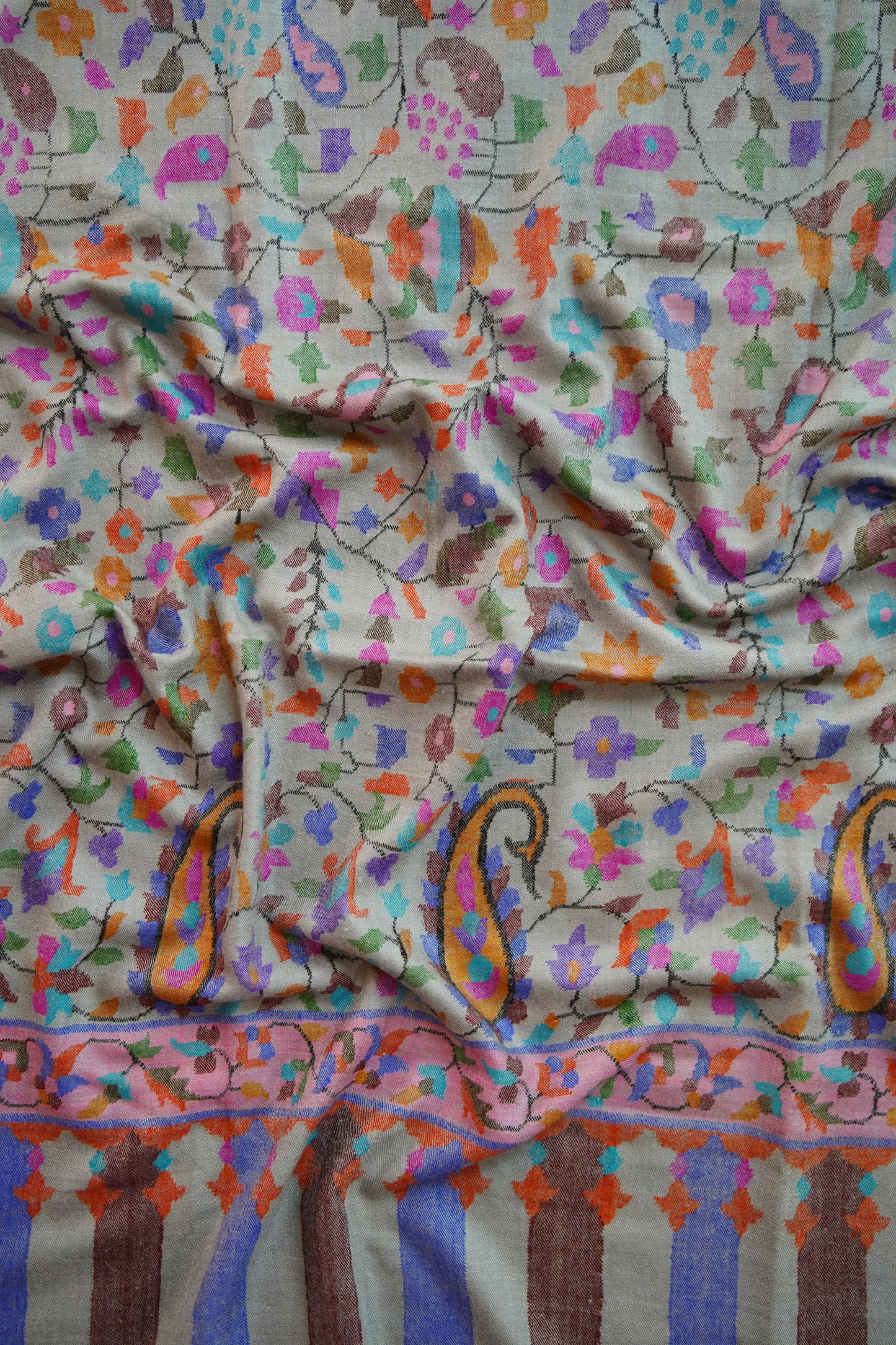 pigeon blue handspun GI kani jamma pashmina shawl 0018