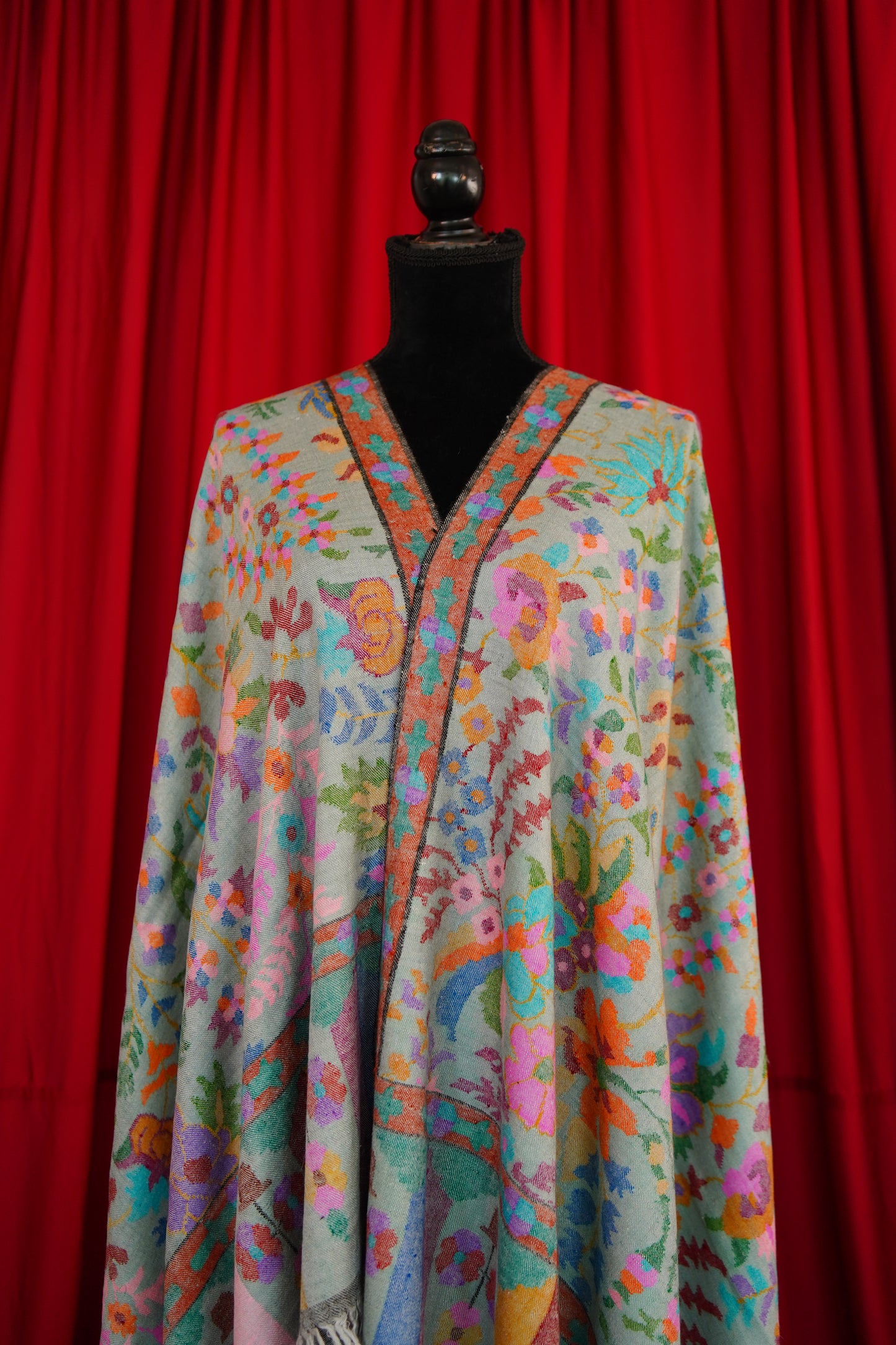 multi-coloured handspun GI kani jamma pashmina shawl 0020