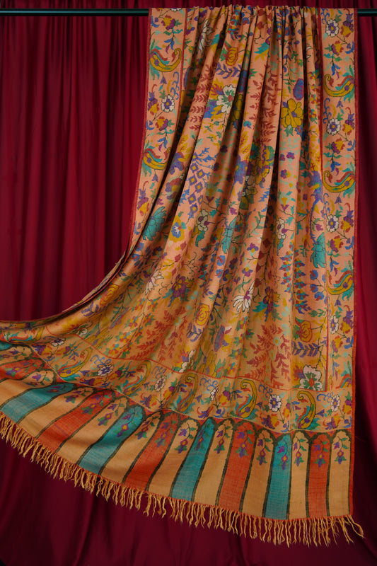 multi-coloured XL GI kani jamma pashmina shawl 0022