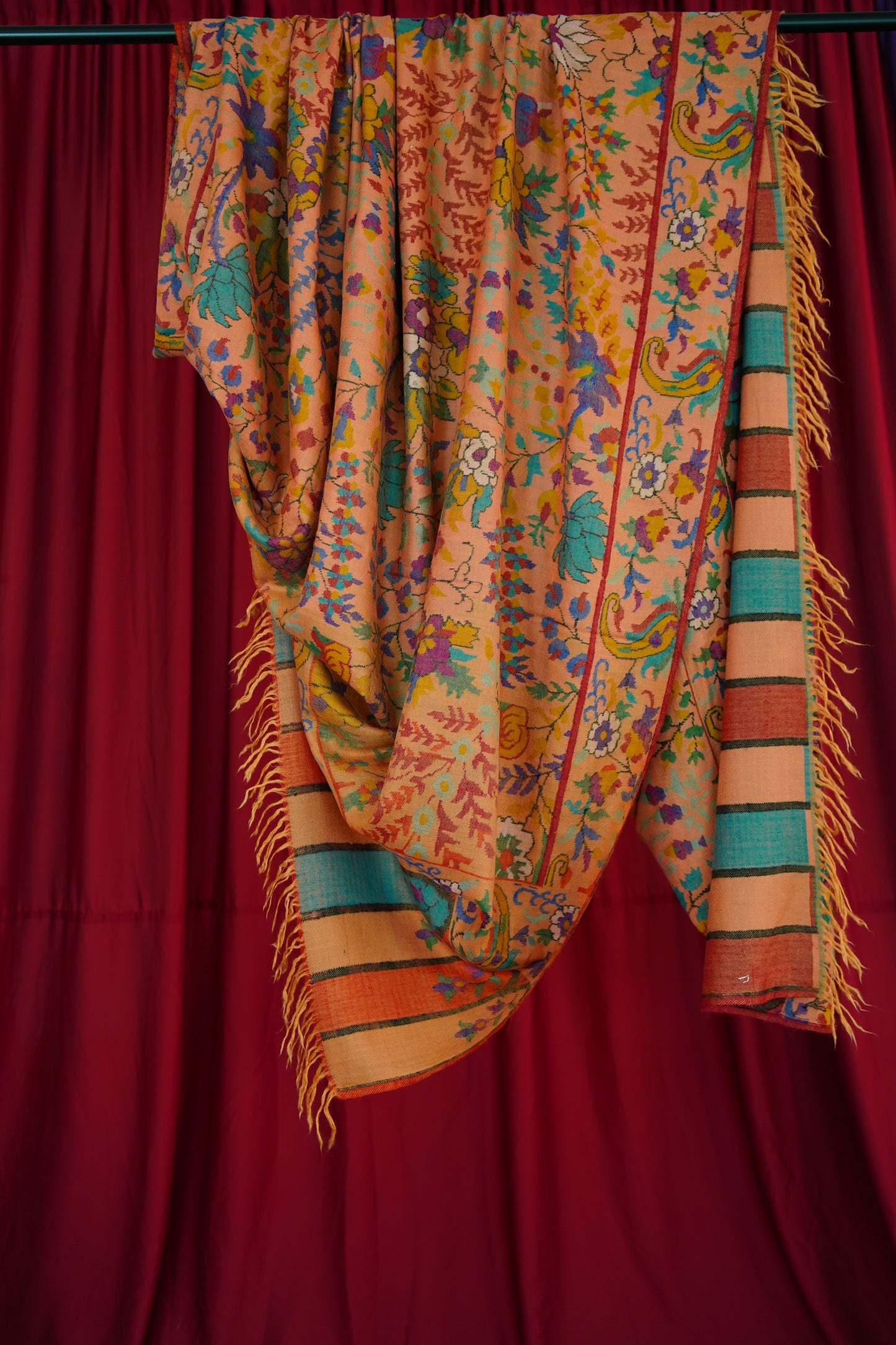 multi-coloured XL GI kani jamma pashmina shawl 0022