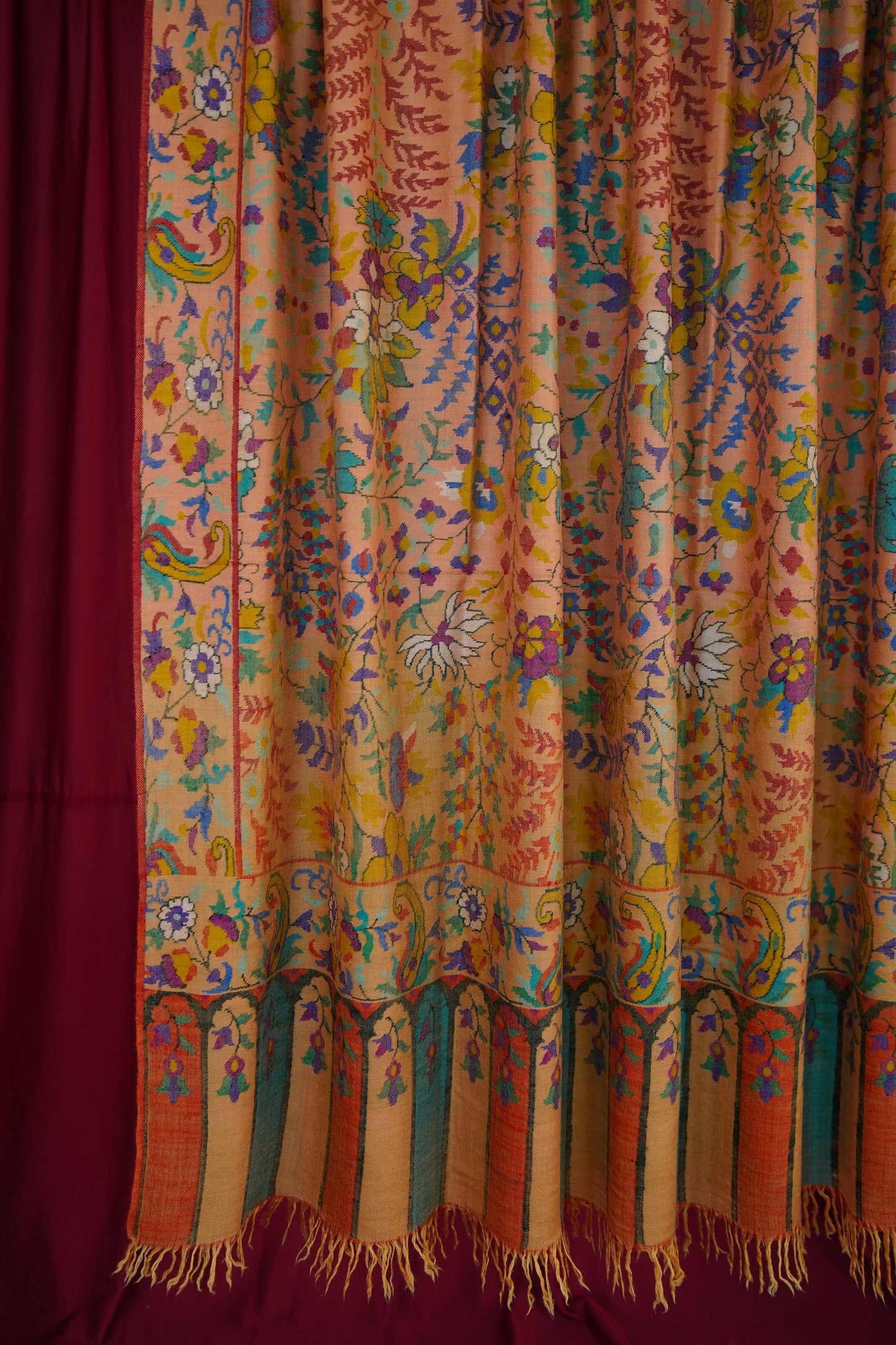 multi-coloured XL GI kani jamma pashmina shawl 0022