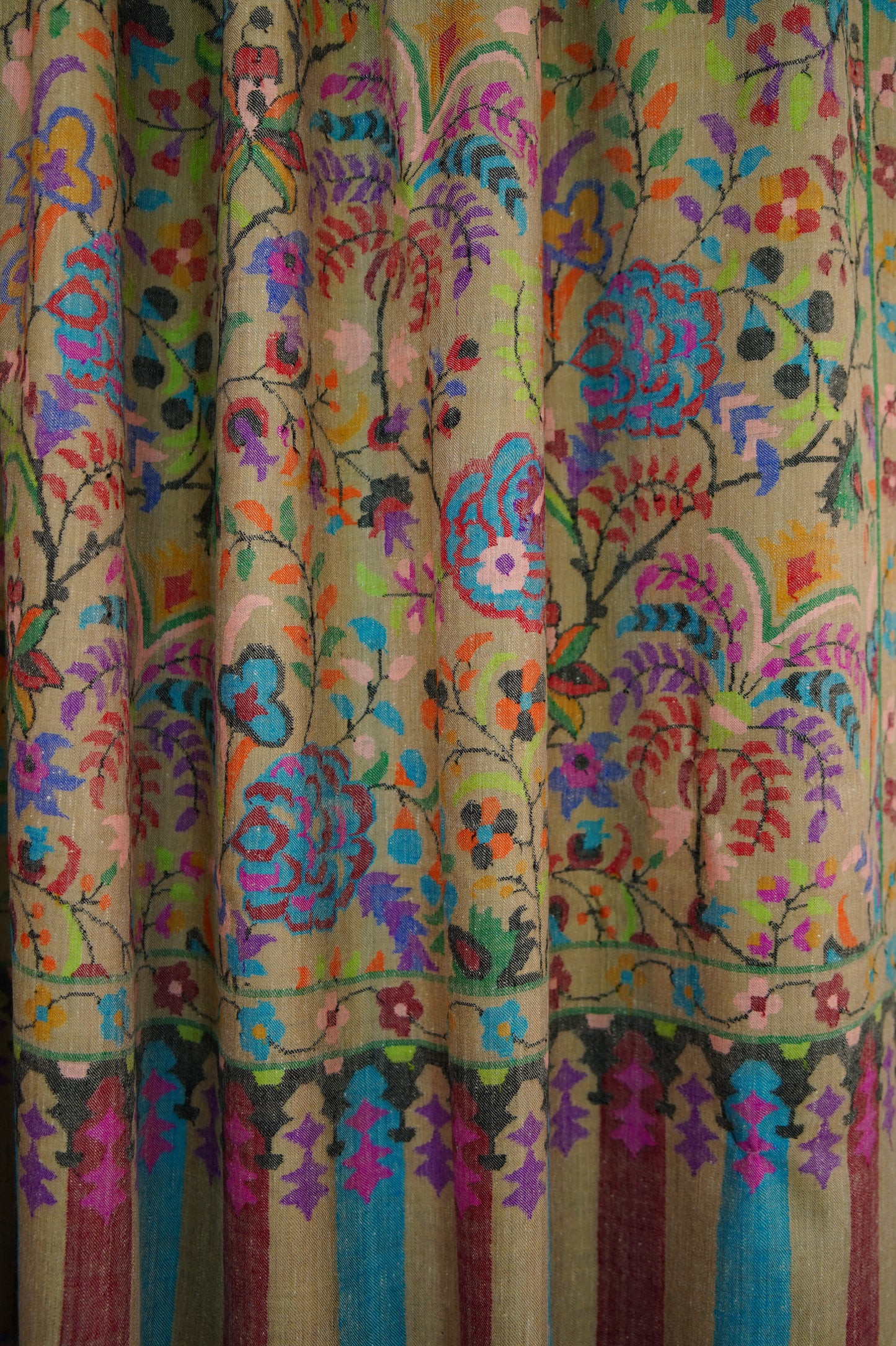 multi-coloured XL GI kani jamma pashmina shawl 0026