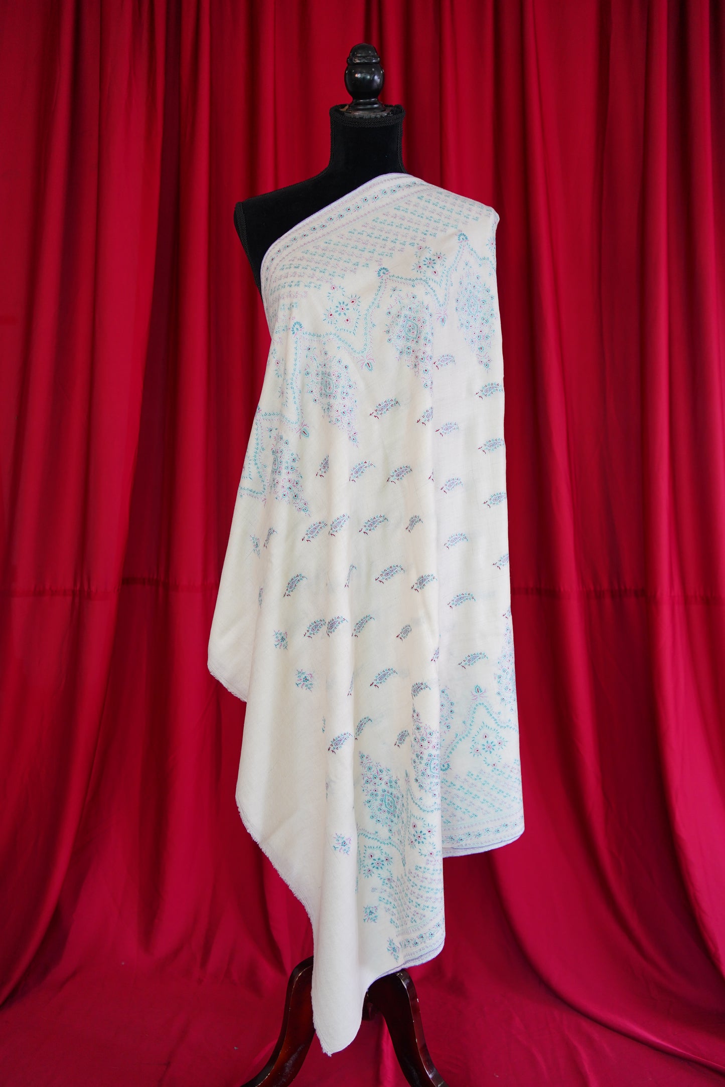 off white GI embroidery pashmina shawl 0028