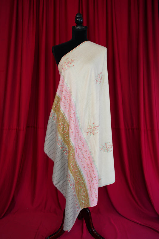 multi-coloured GI embroidery pashmina shawl 0029
