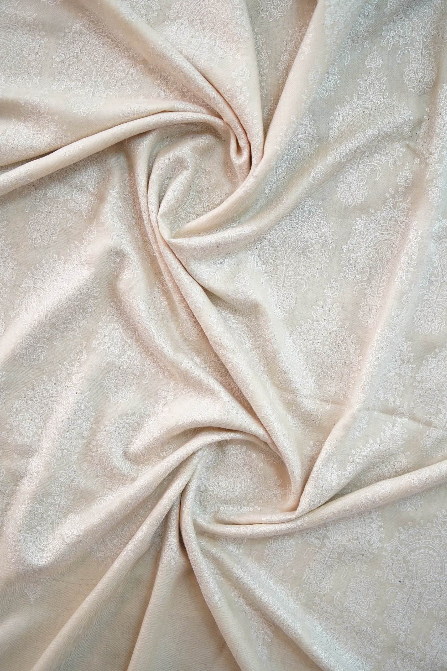 white on white GI embroidery pashmina shawl 0034