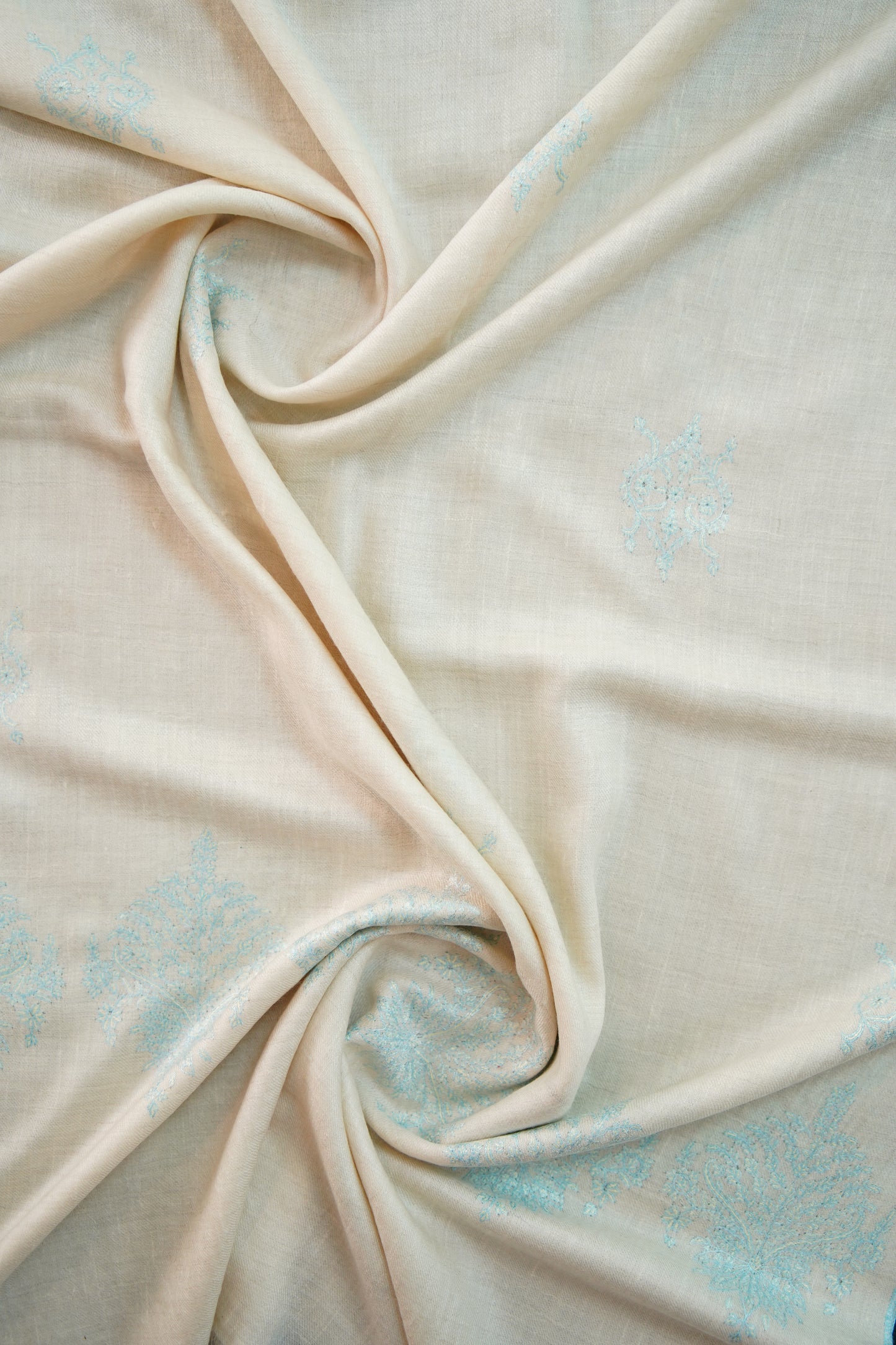white GI butis embroidery pashmina stole 0036