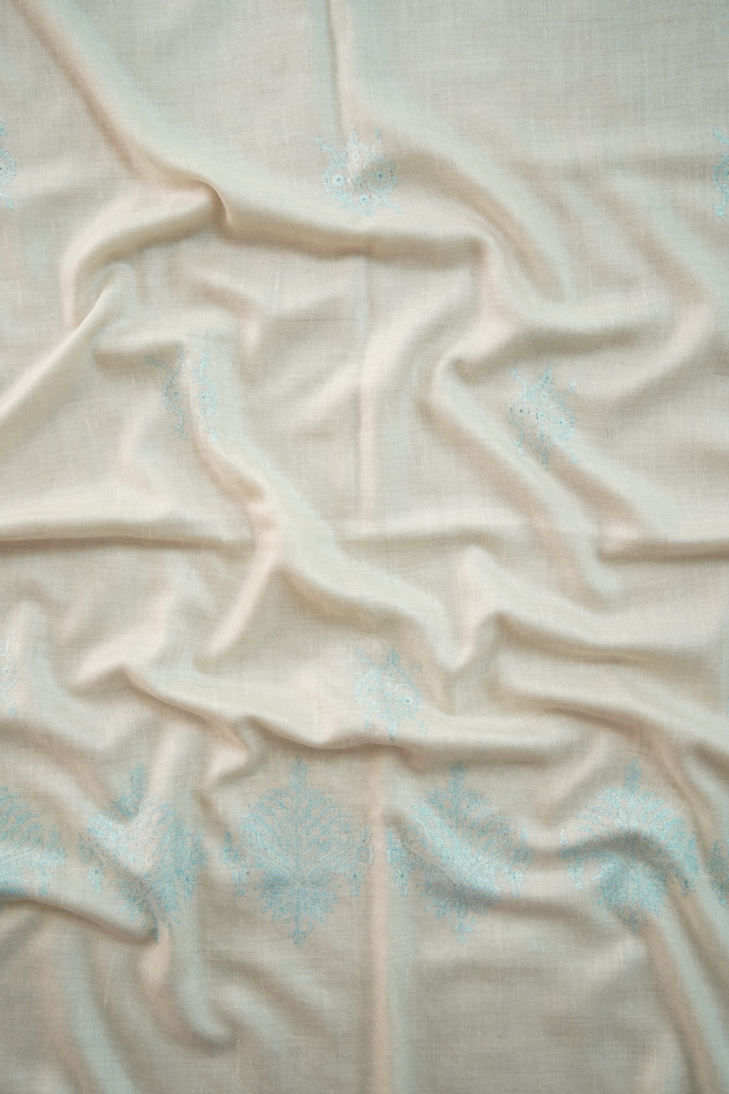 white GI butis embroidery pashmina stole 0036