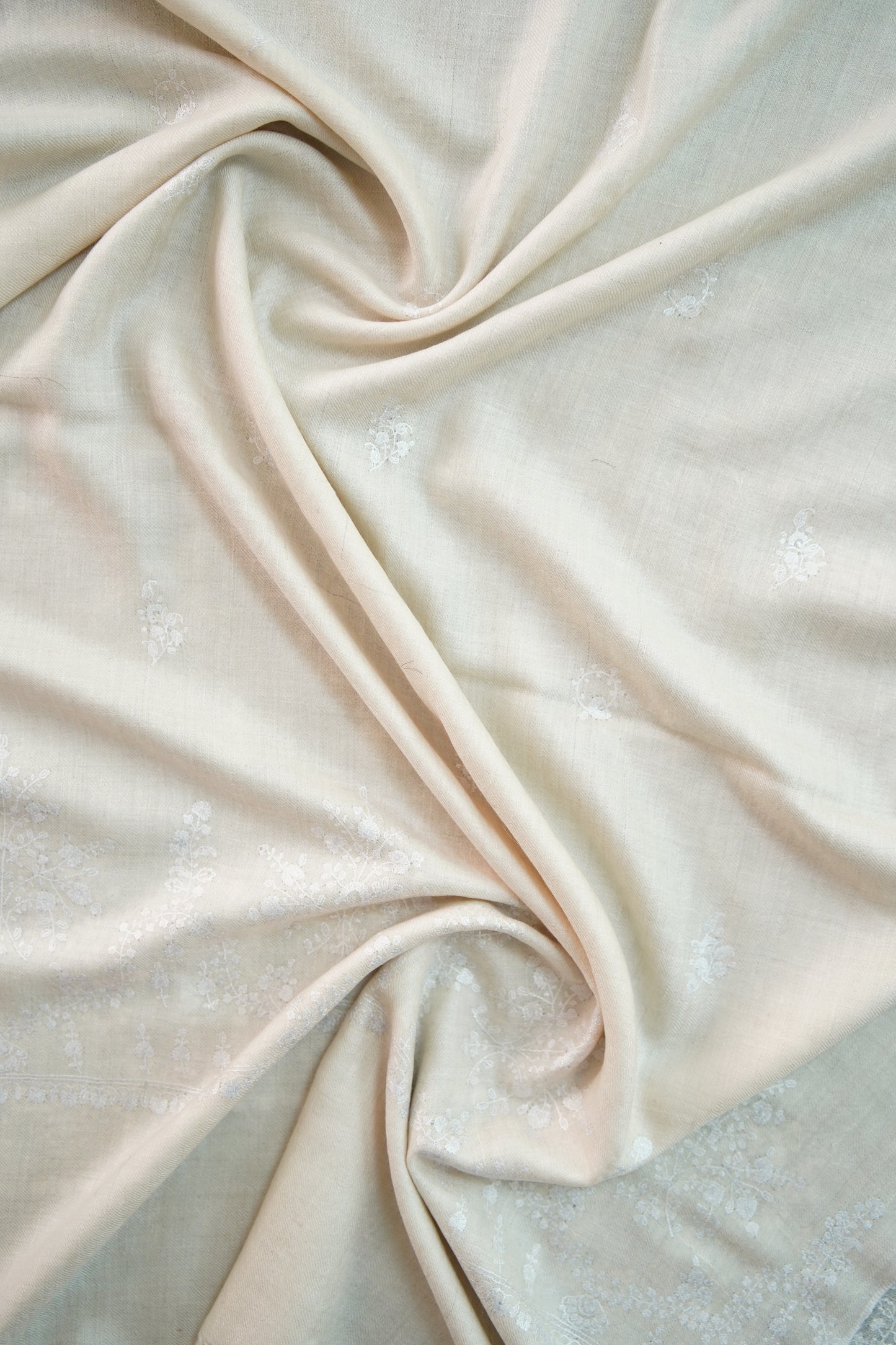 white on white GI embroidery pashmina stole 0041