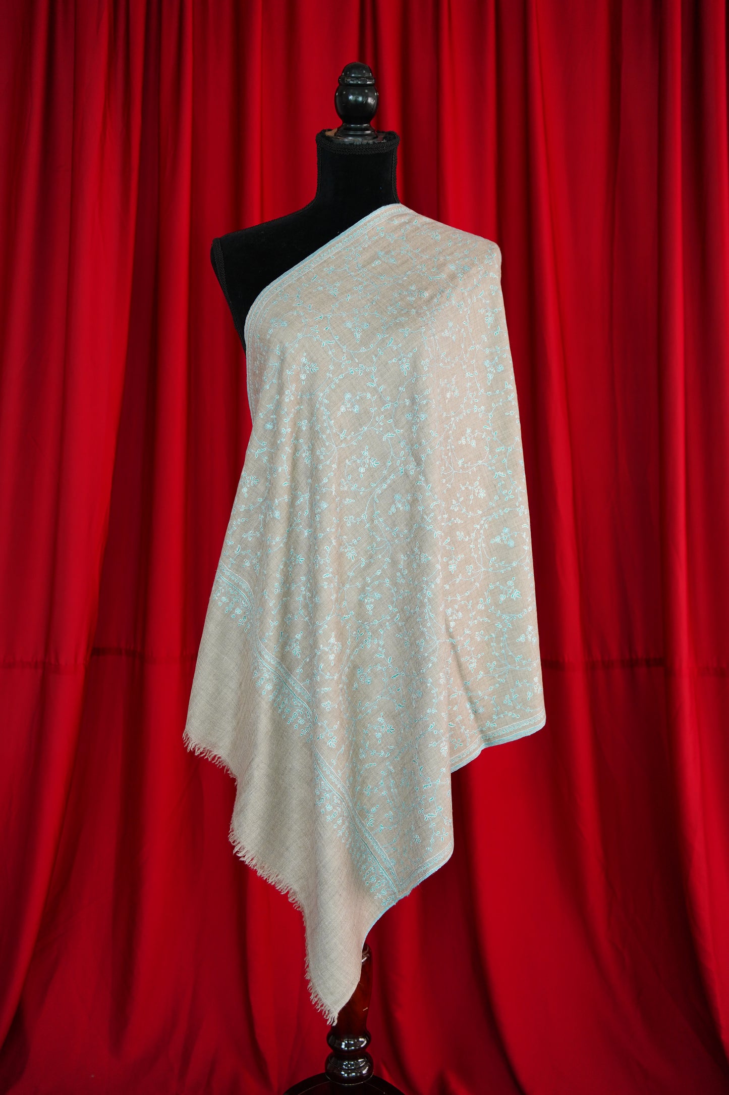 natural GI jaali embroidery pashmina stole 0043