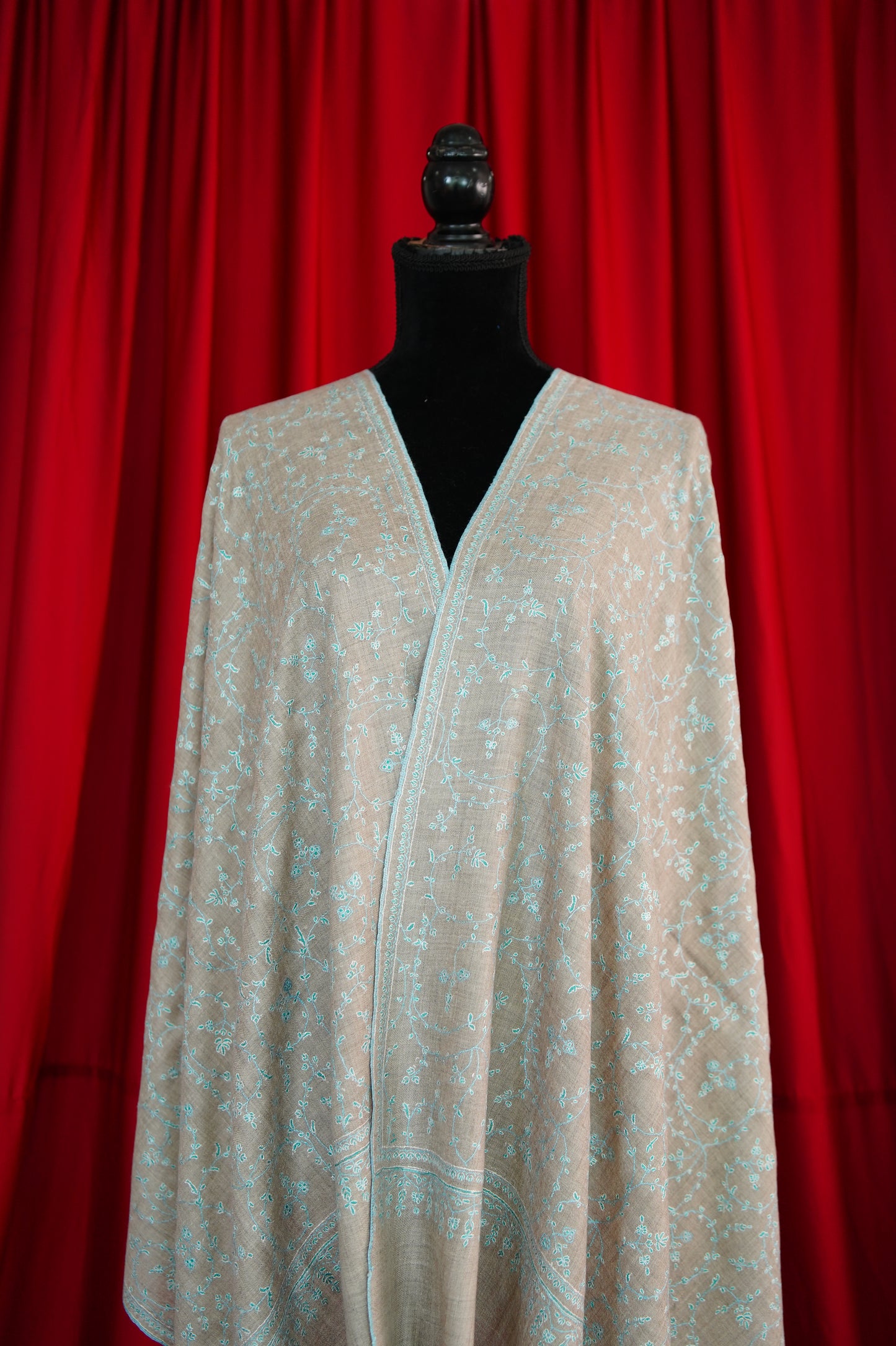 natural GI jaali embroidery pashmina stole 0043