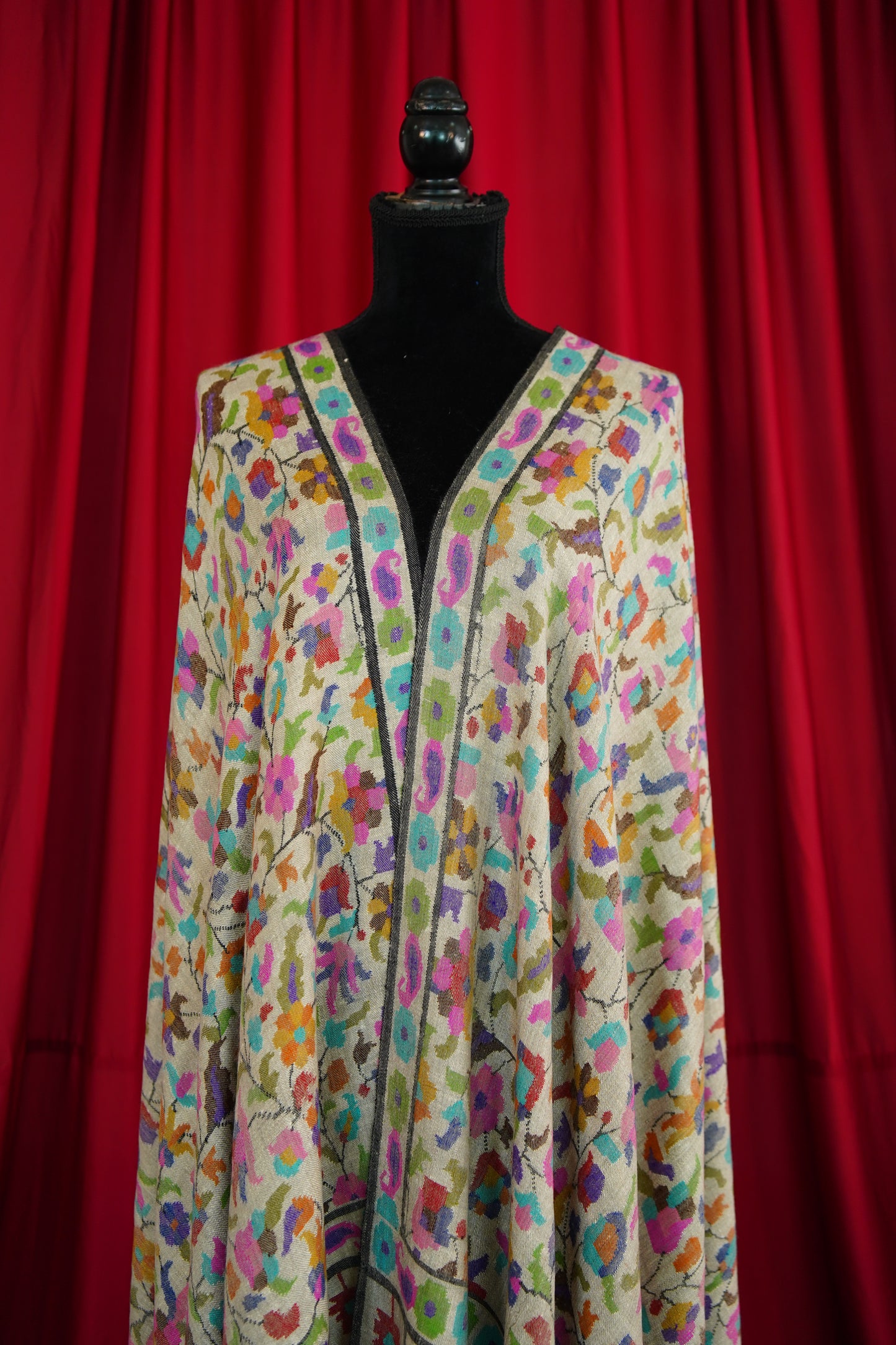 multi-coloured GI kani jamma pashmina shawl 0045