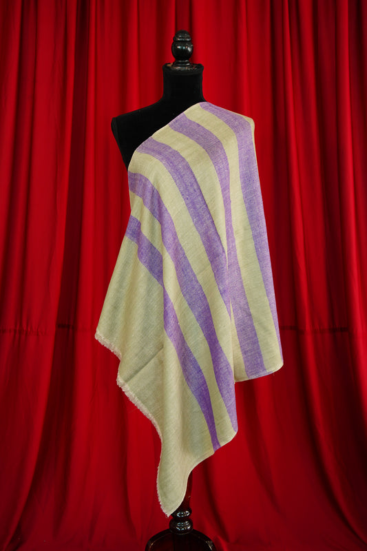 purple and natural striped pashmina stole 0046