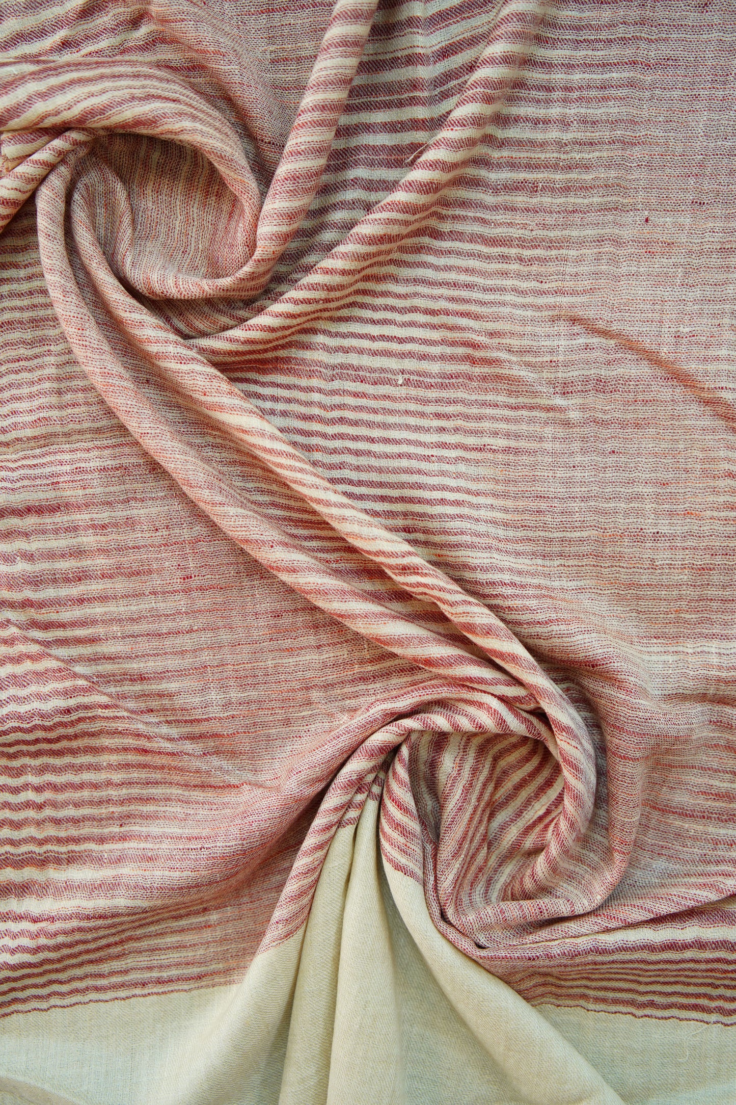 red and creamy-white striped pashmina stole 0047