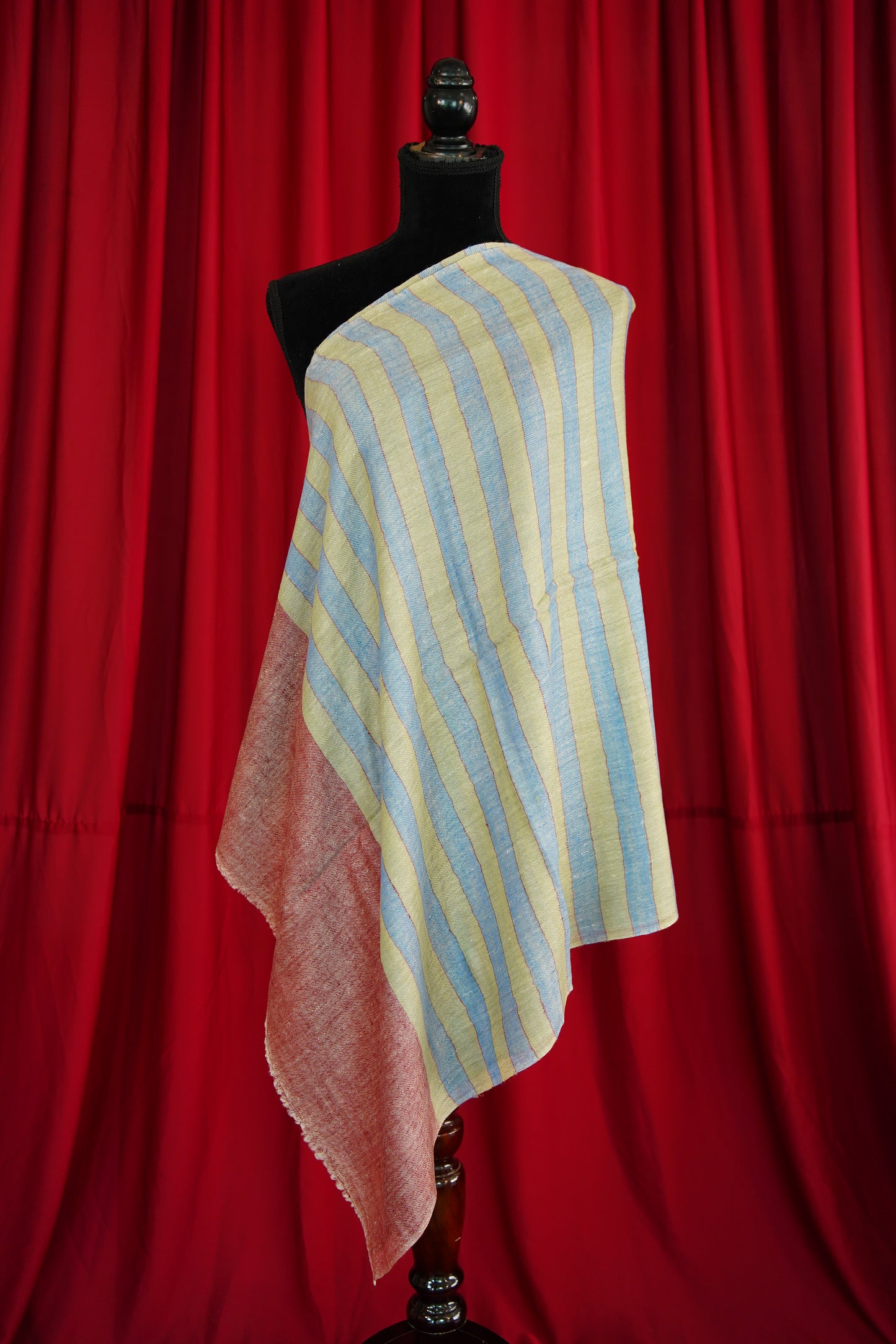 multi-coloured striped pashmina stole 0048