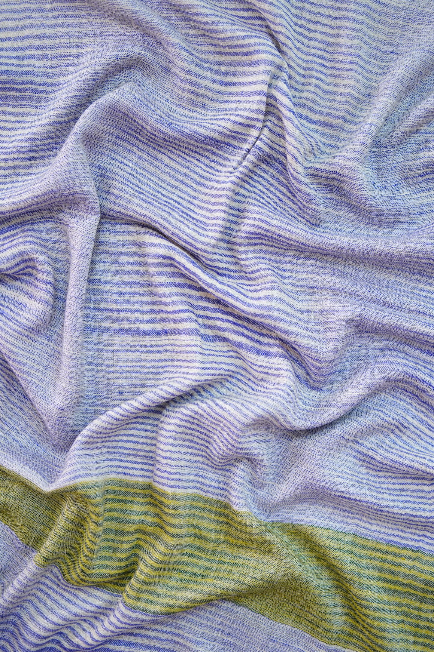 blue and green striped pashmina stole 0053