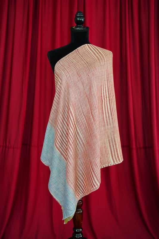 multi-coloured striped pashmina stole 0056