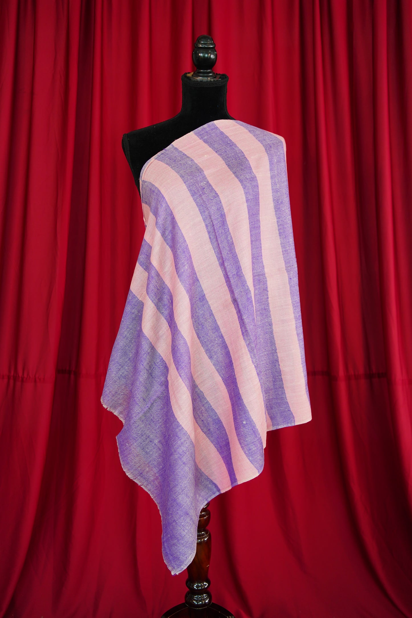 pink pattern striped pashmina stole 0057