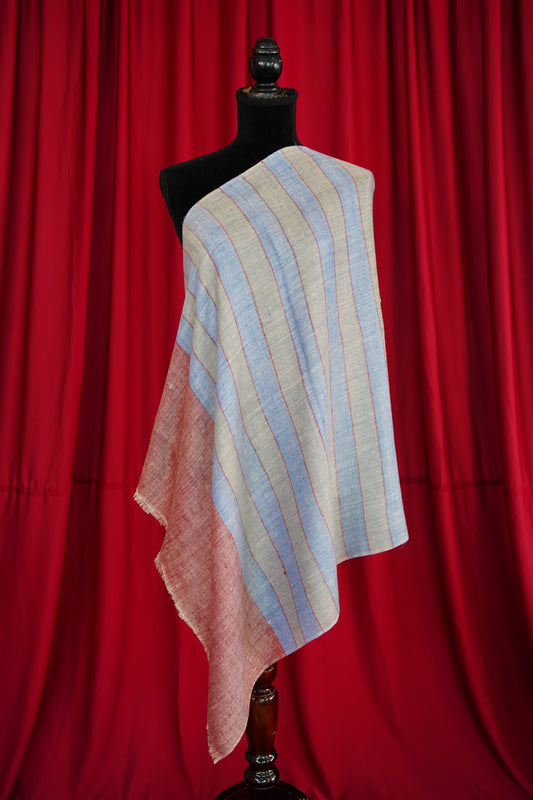 multi-coloured striped pashmina stole 0058