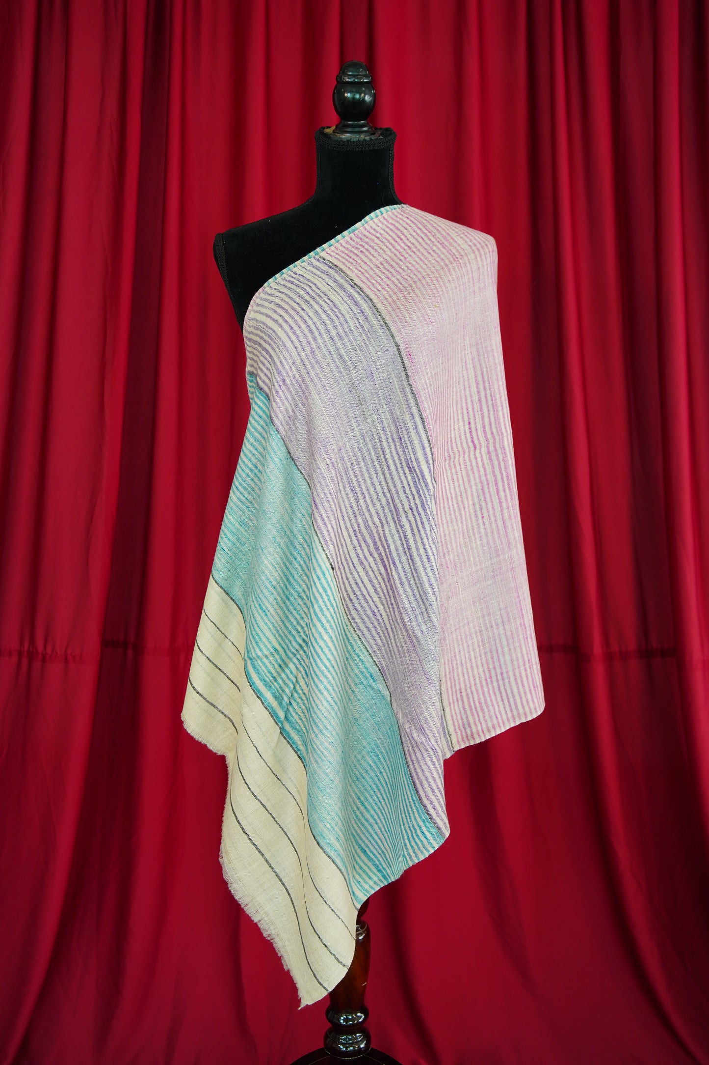multi-coloured striped pashmina stoles 0059