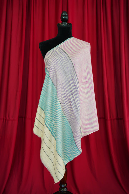 multi-coloured striped pashmina stoles 0059