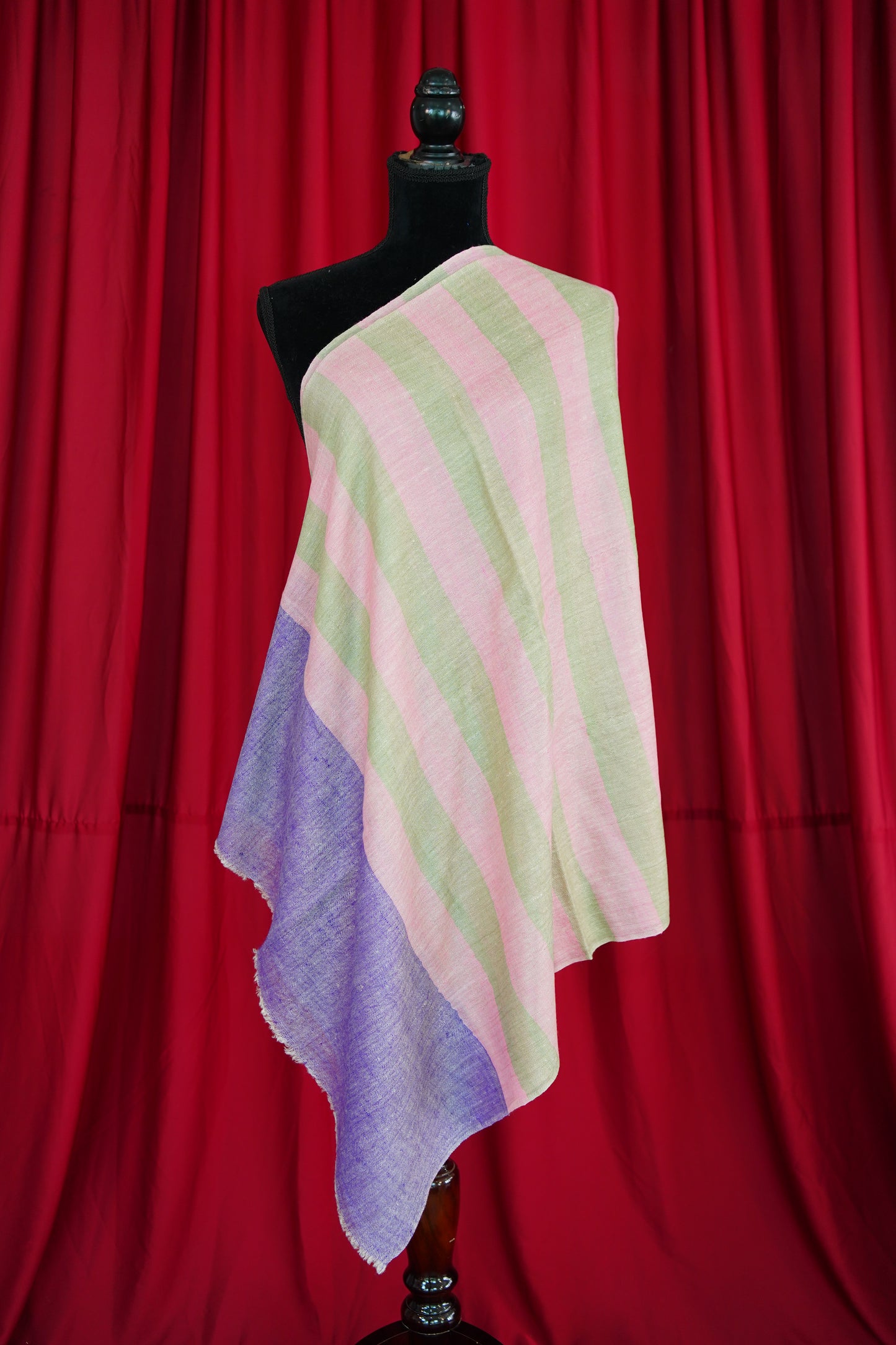 multi-coloured striped pashmina stole 0060