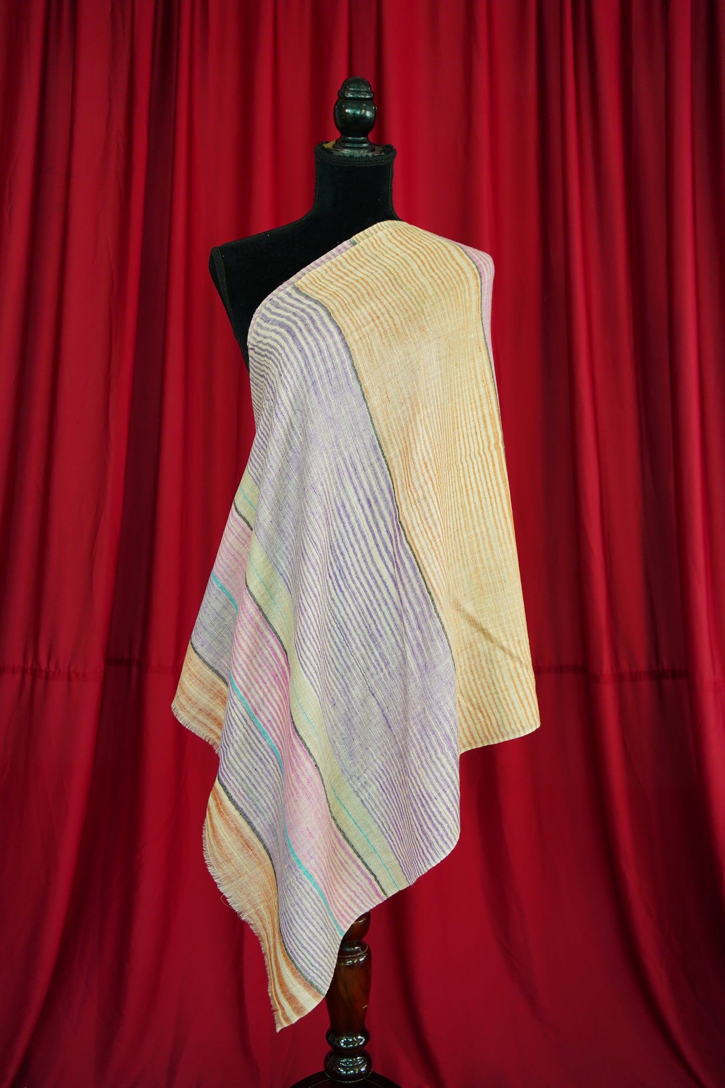 multi-coloured striped pashmina stole 0062