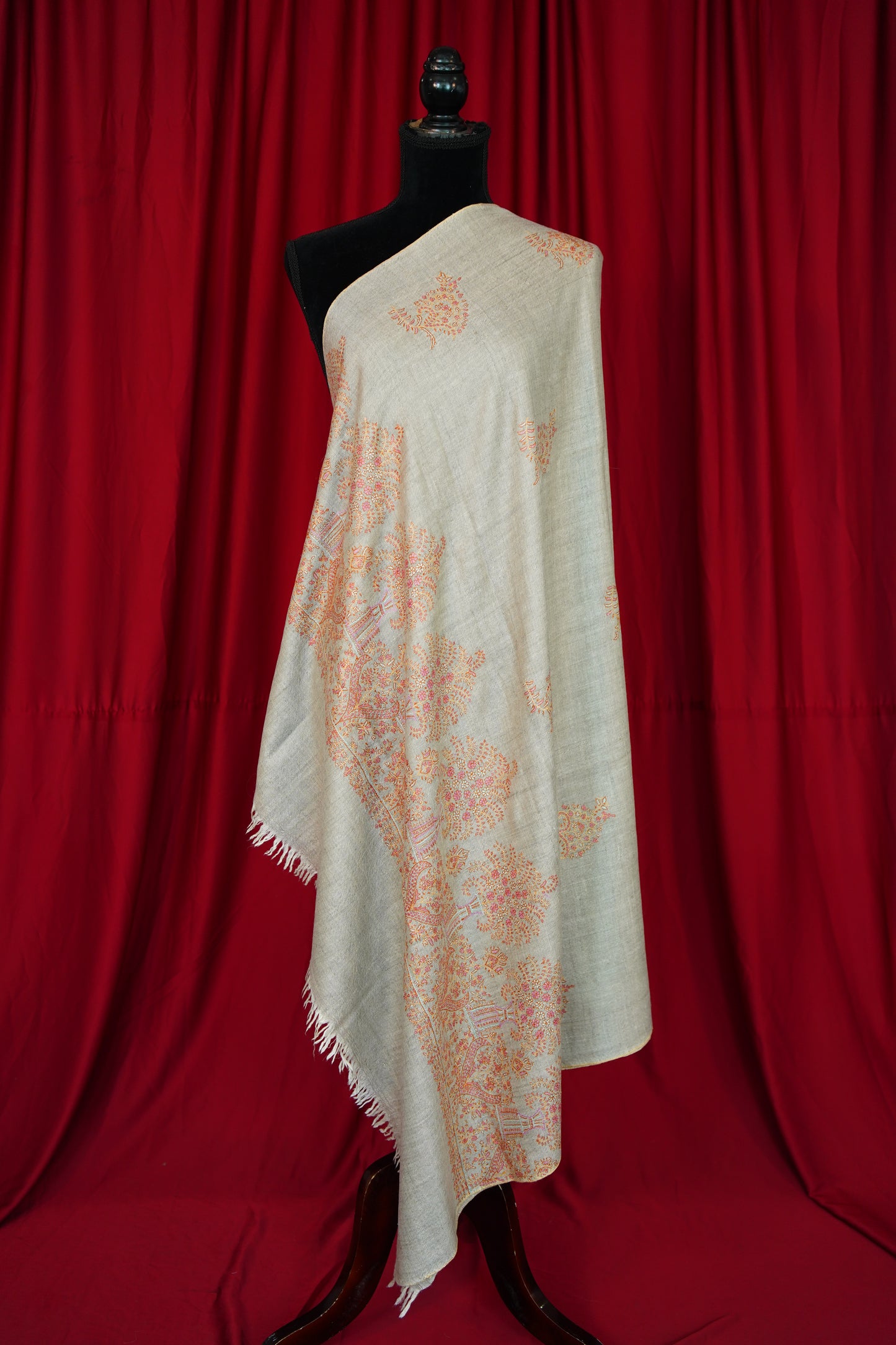 natural GI embroidery pashmina shawl 0068