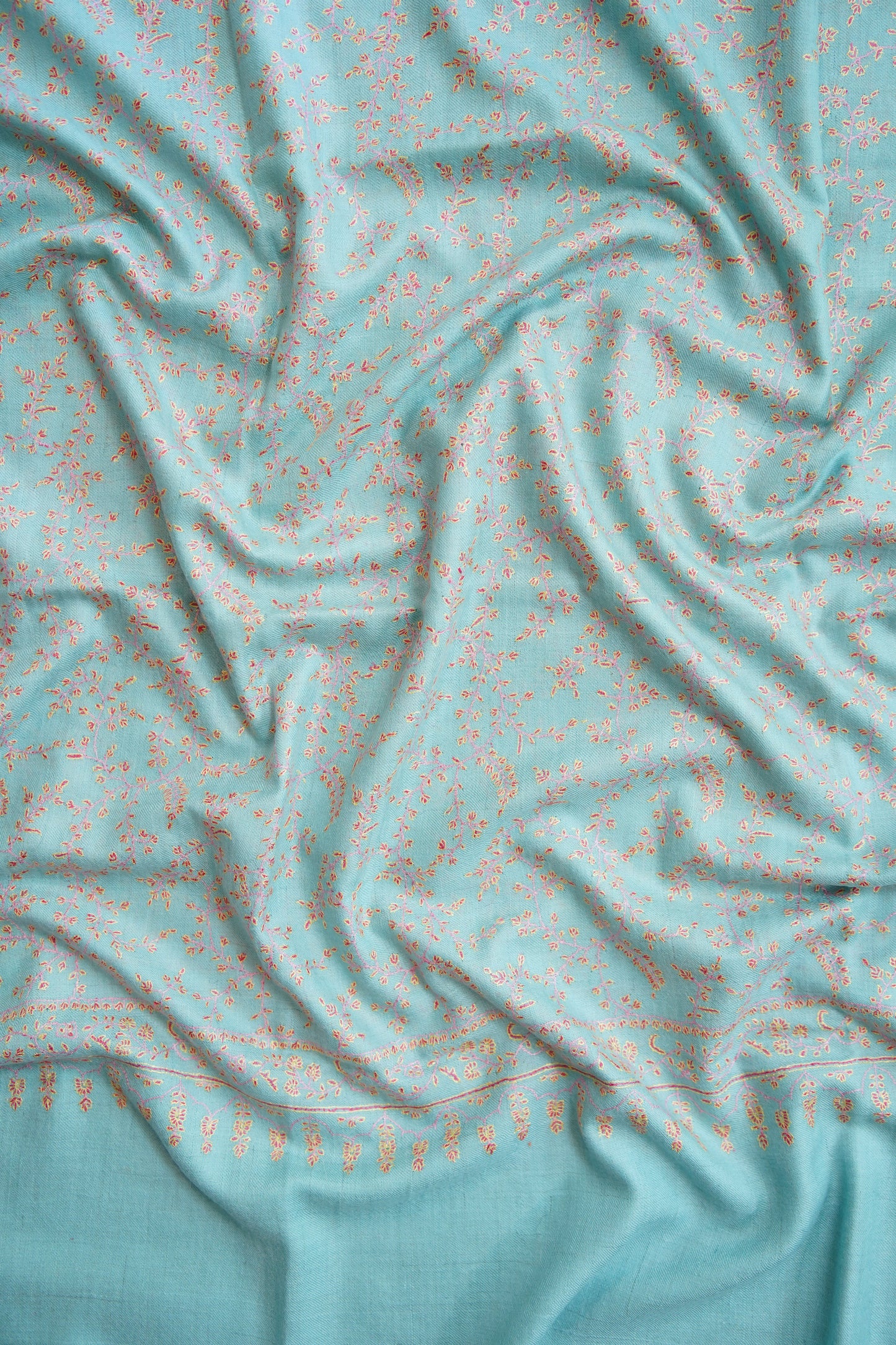 sky blue GI jaali embroidery pashmina shawl 0069