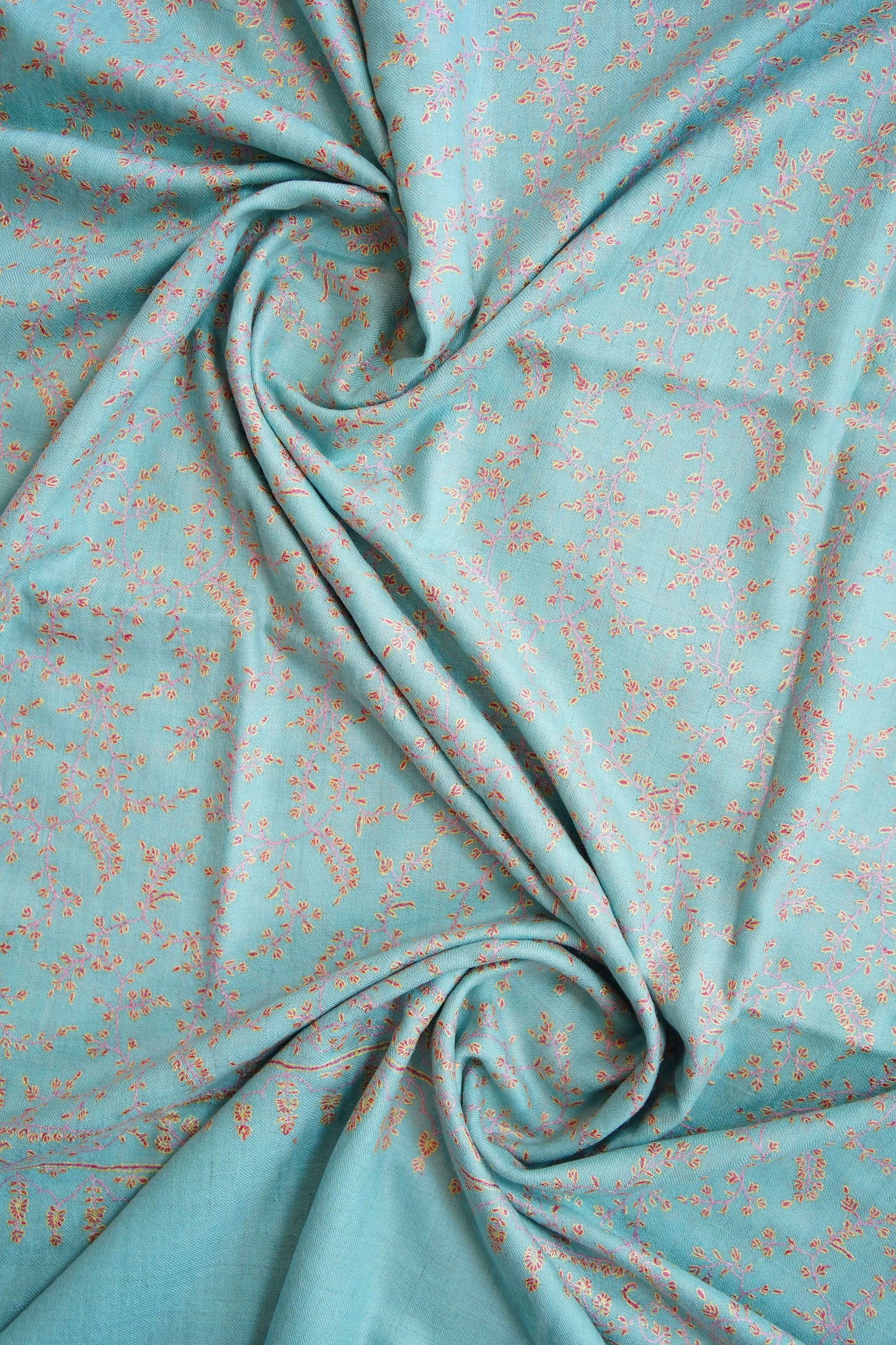 sky blue GI jaali embroidery pashmina shawl 0069