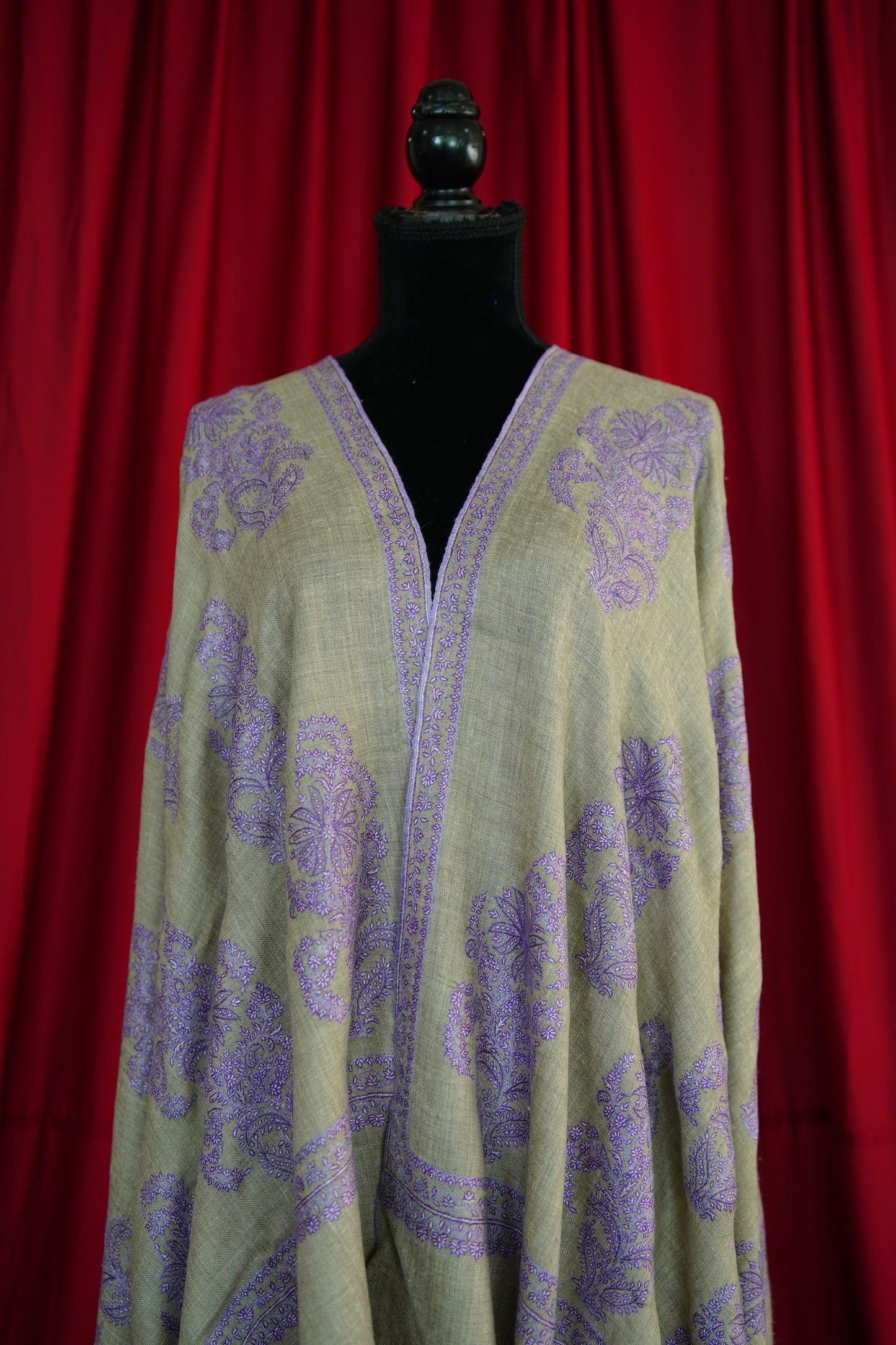 natural GI butis embroidery pashmina shawl 0076