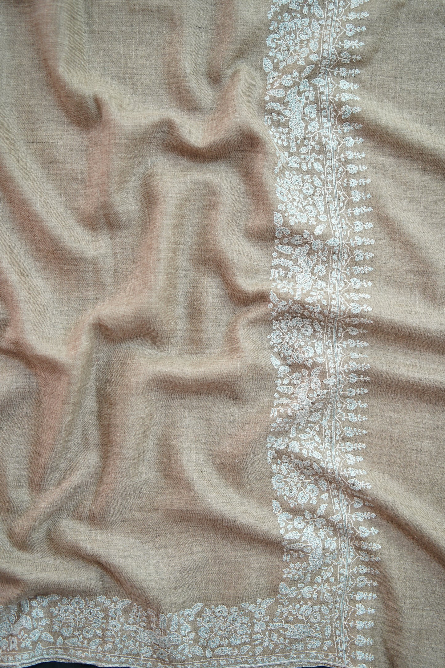 light natural GI embroidery pashmina shawl 0083