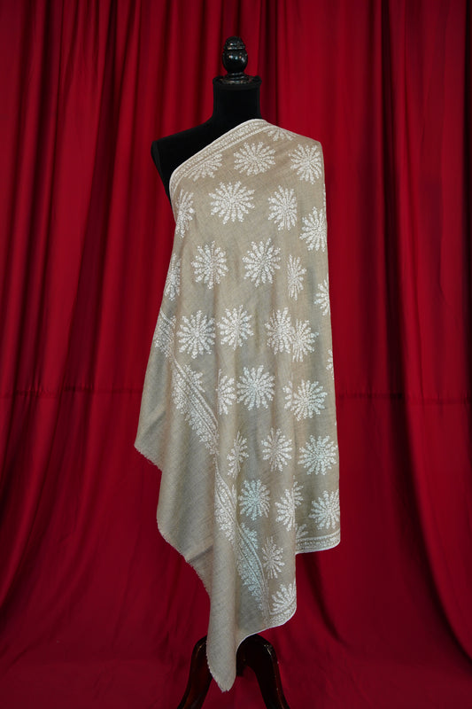 natural GI butis embroidery pashmina shawl 0085