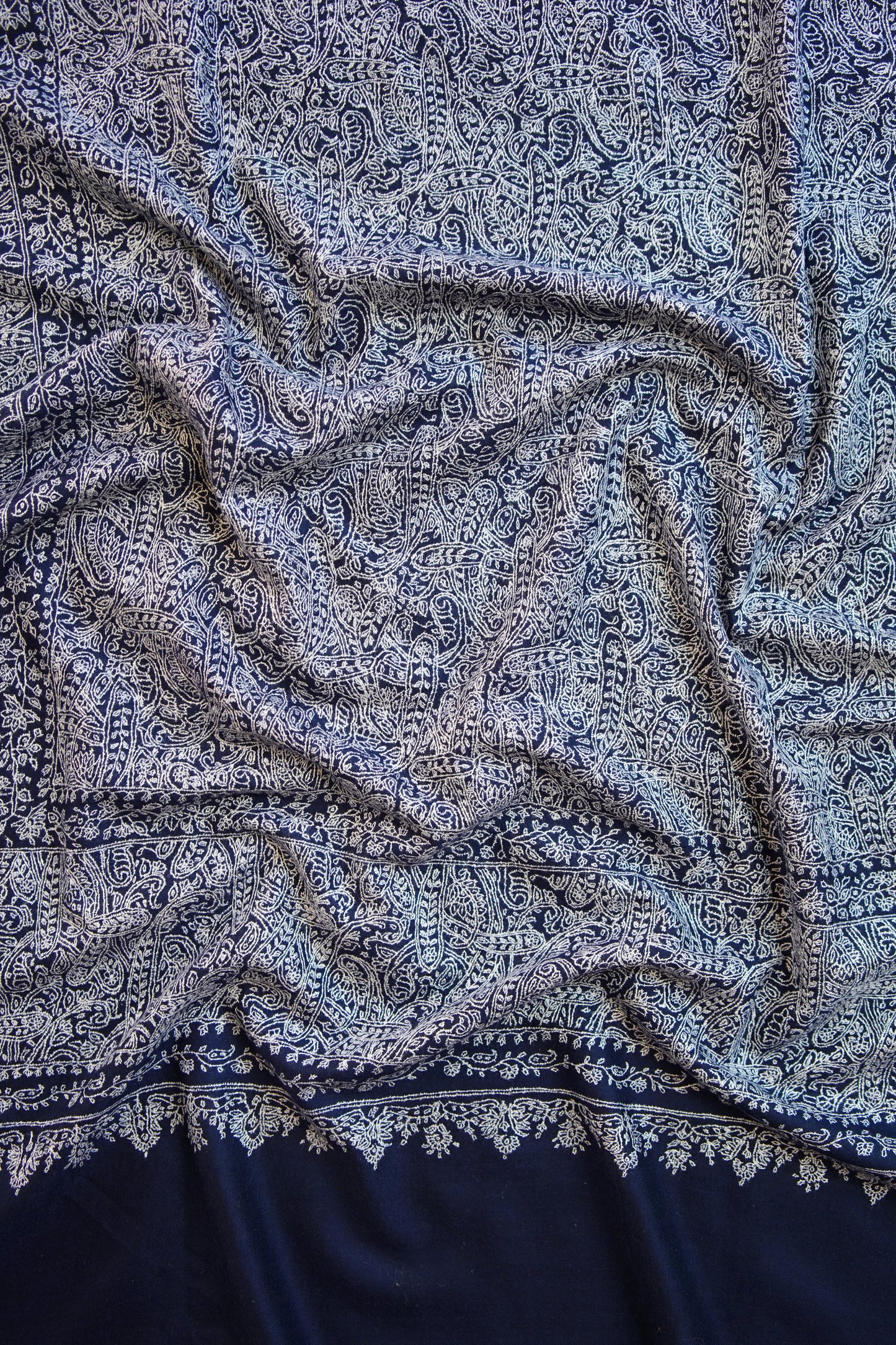 blue GI jamma embroidery pashmina shawl 0087