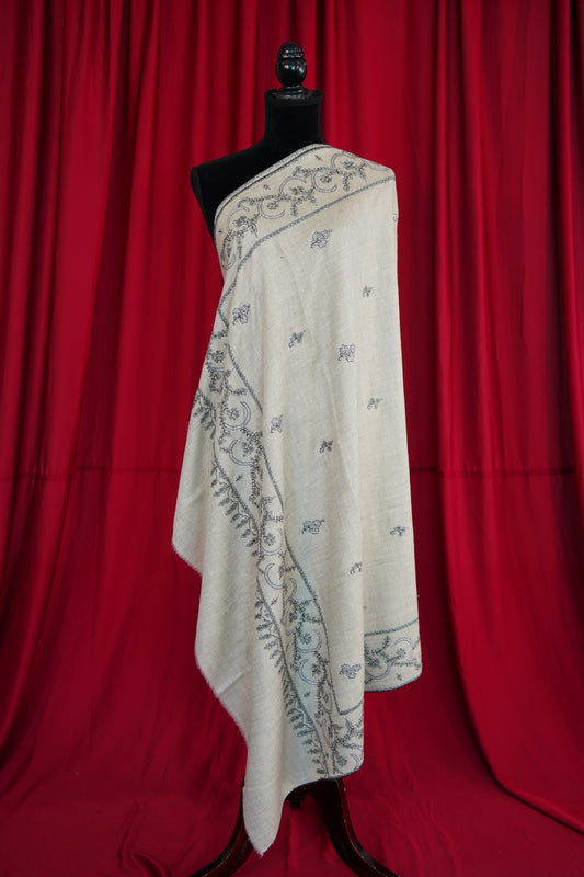 natural GI butis embroidery pashmina shawl 0088
