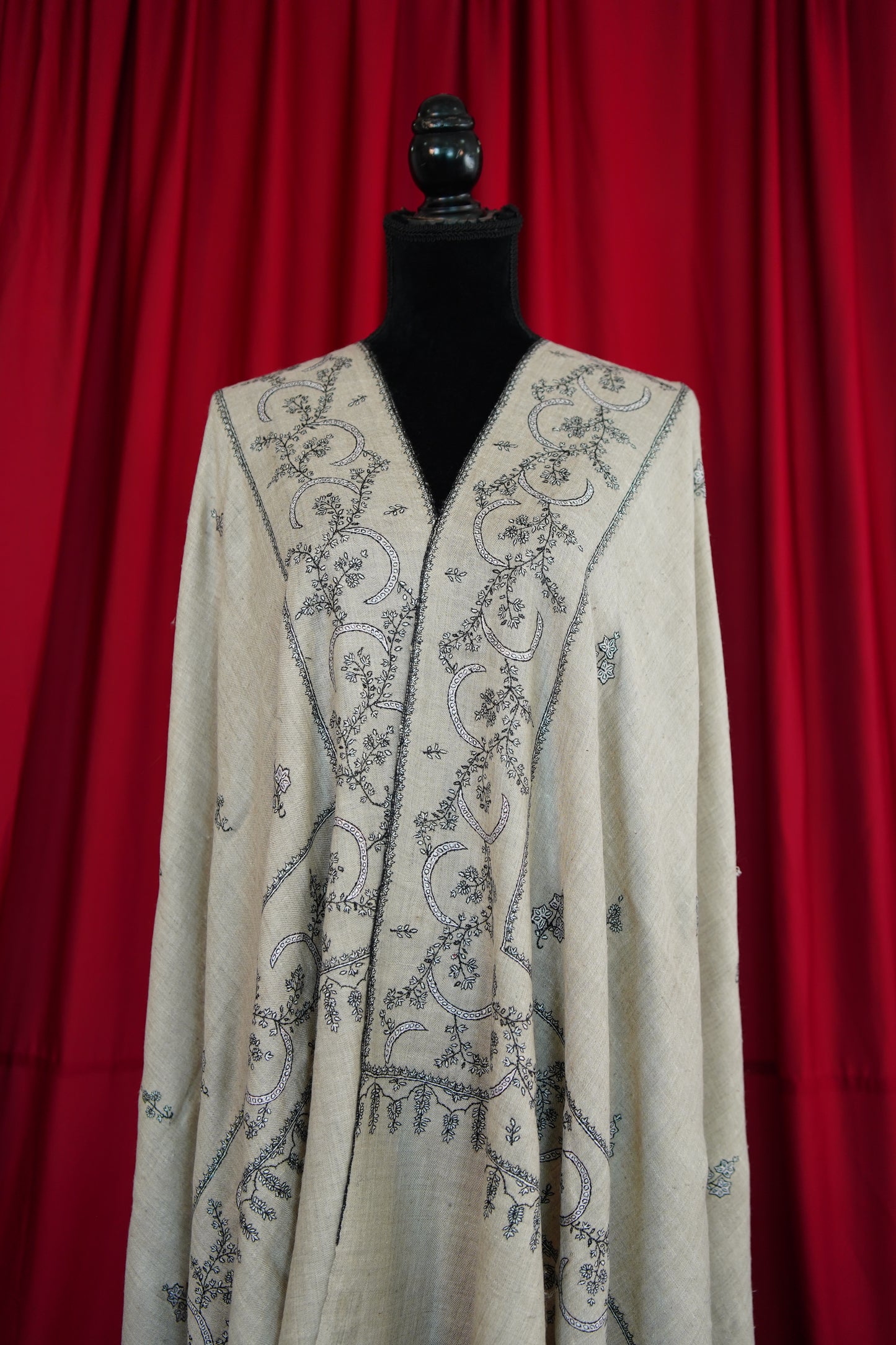 natural GI butis embroidery pashmina shawl 0088