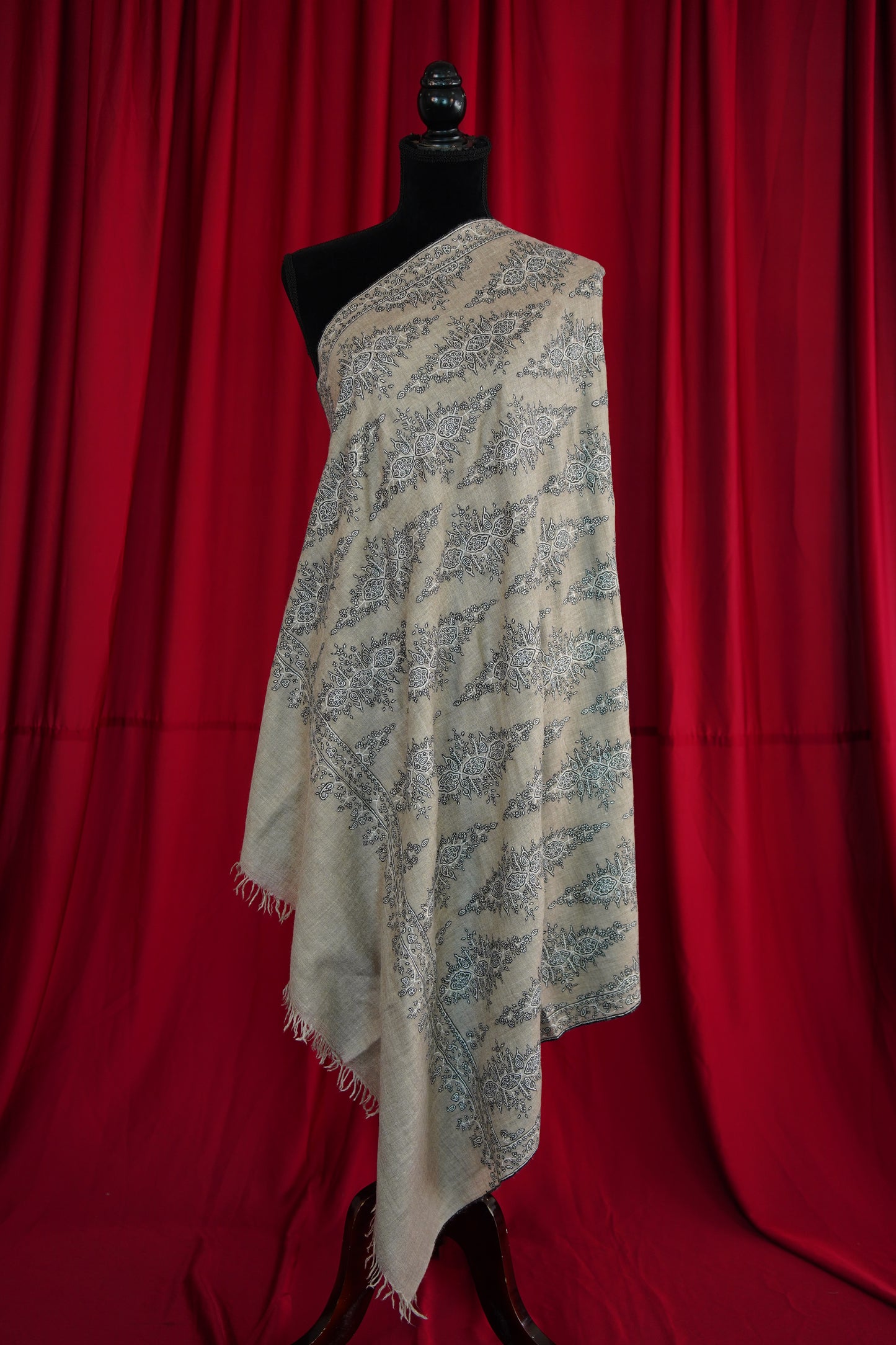 natural GI embroidery pashmina shawl 0091