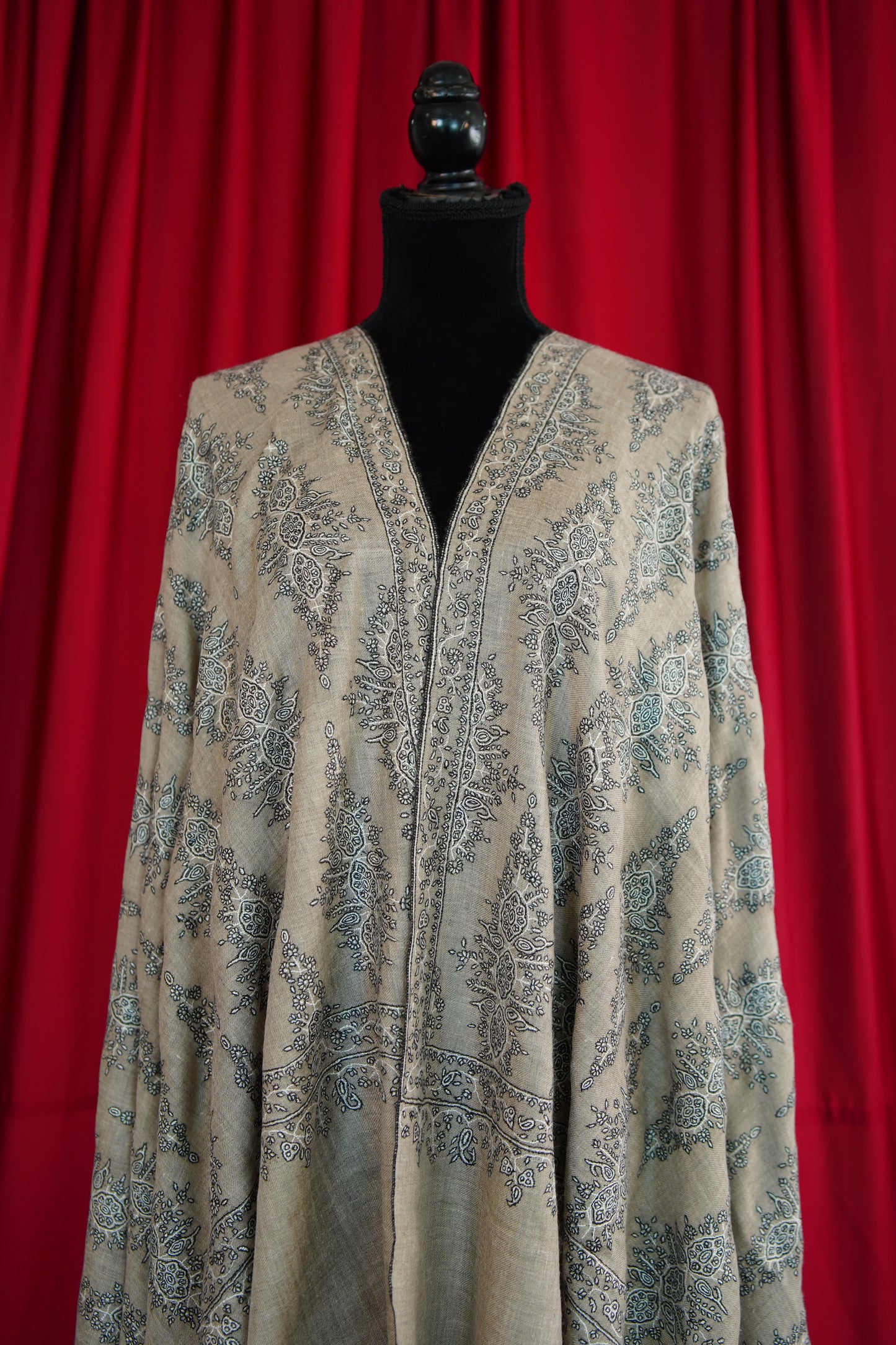 natural GI embroidery pashmina shawl 0091