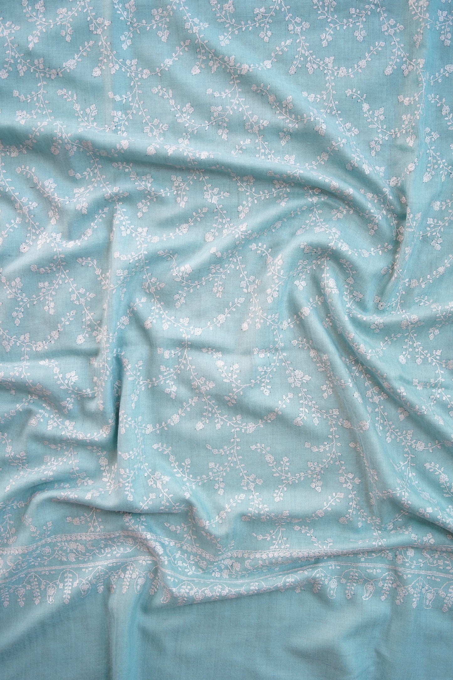 baby blue GI jaali embroidery pashmina shawl 0093